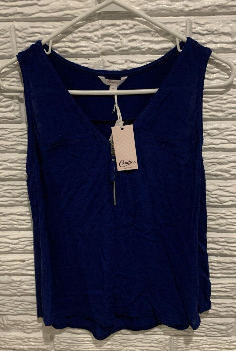 Candie’s Tank Top/Sleeveless Blouse Junior’s Size Medium Rayon/Spandex Textured