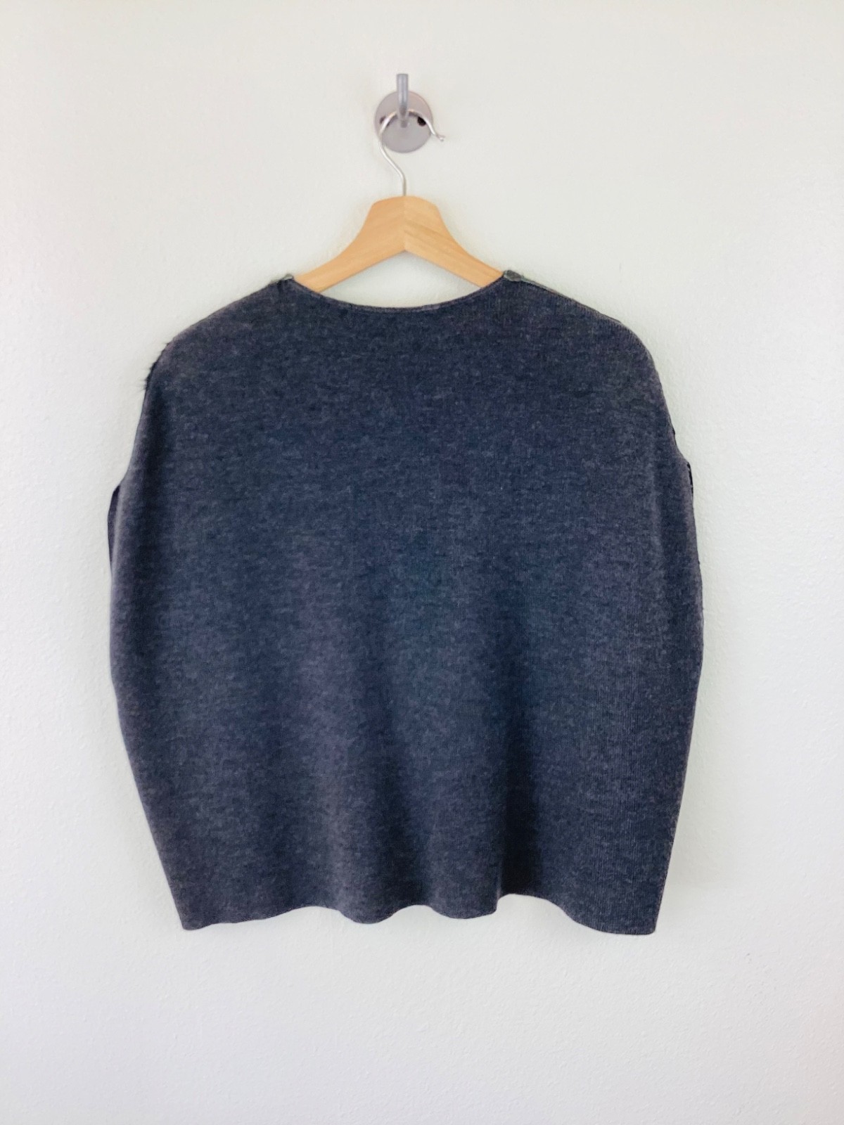 MARNI Grey FUR & WOOL Cocoon Style Top / Shirt M