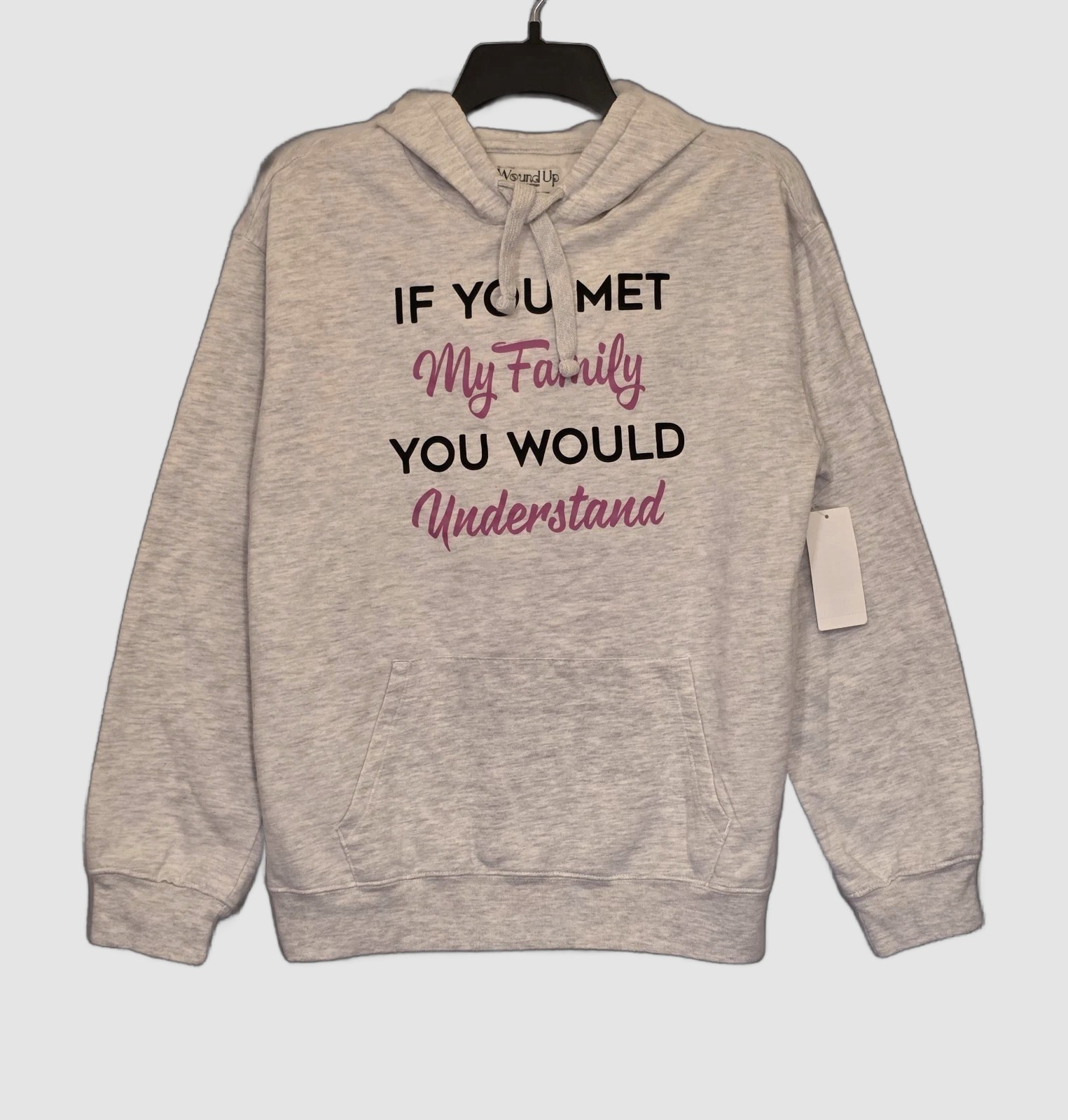 WOUND UP Junior Large 11/12 Pullover Fun Graphics Hooded Sweatshirt