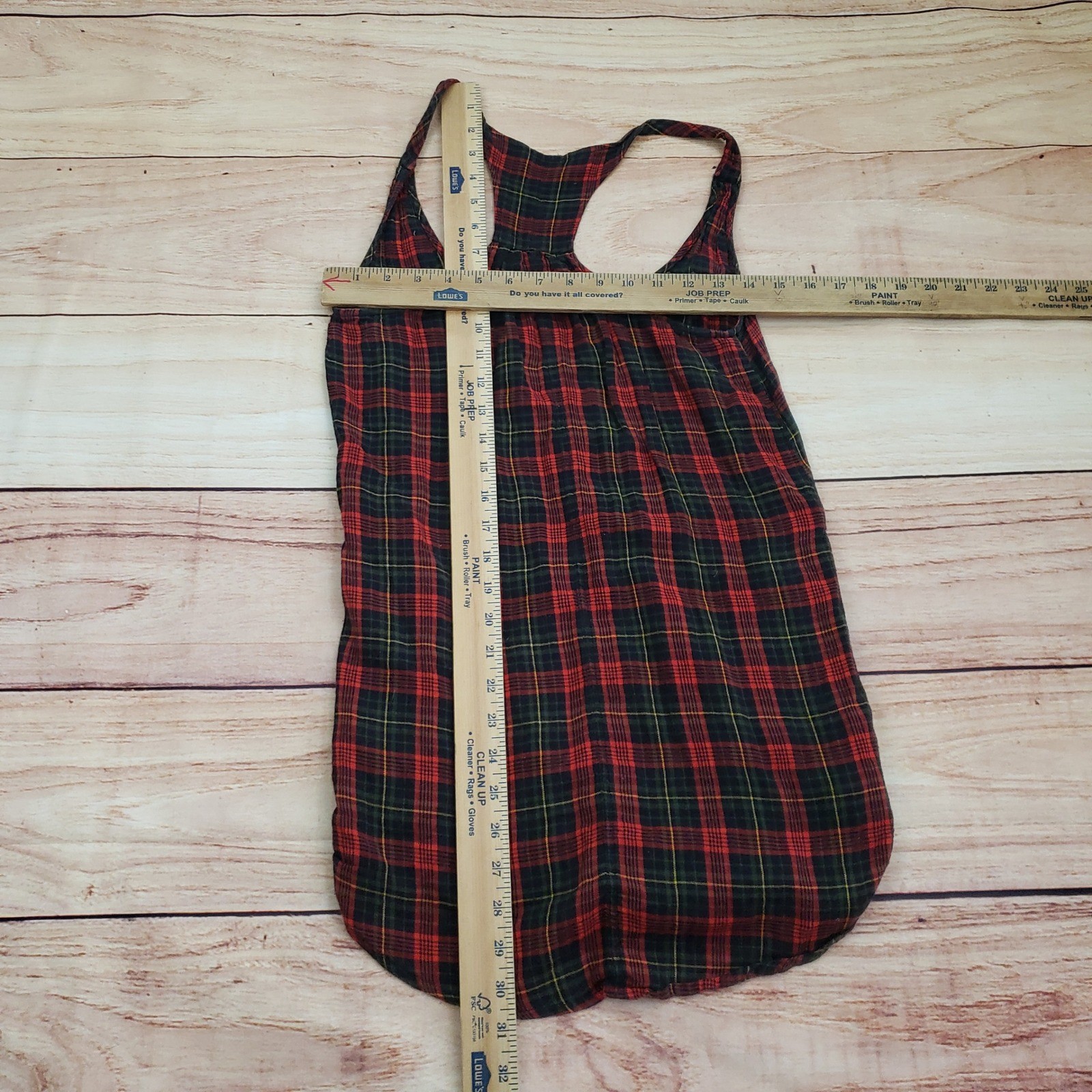 Hurley Shirt Womens Extra Small Red Plaid Tank Top Button Front Sleeveless Surf
