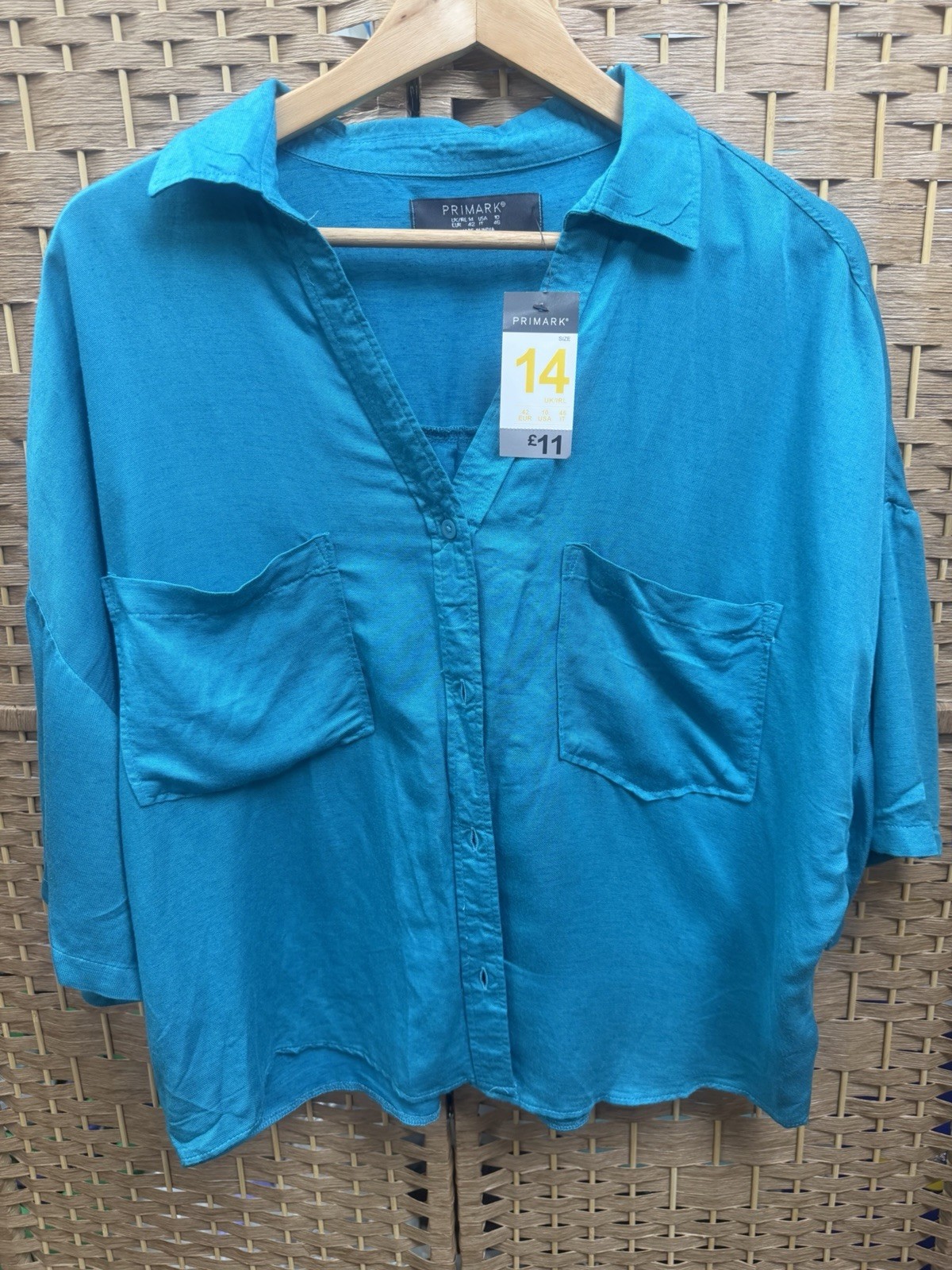 Primark blue oversized utility shirt Size 14