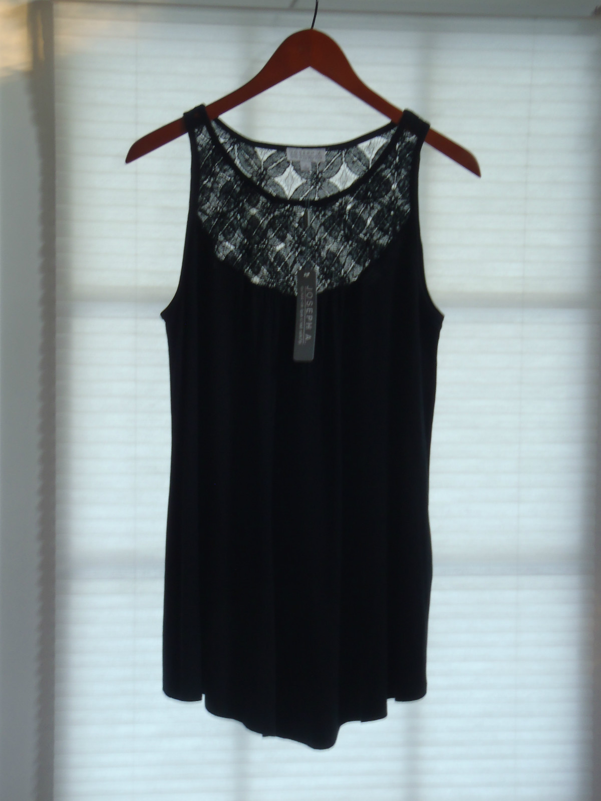 JOSEPH A. Black Lace Upper Tunic Tank Top Size M NWT $48