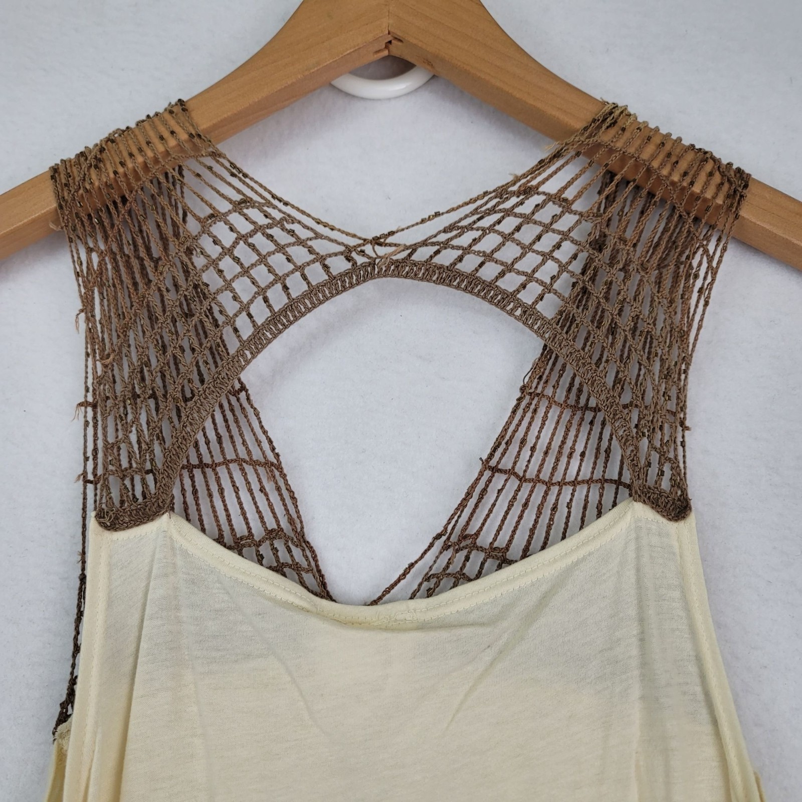 Buffalo David Bitton Vintage Y2K Open-Knit Butterfly Boho Tunic Top Size Small