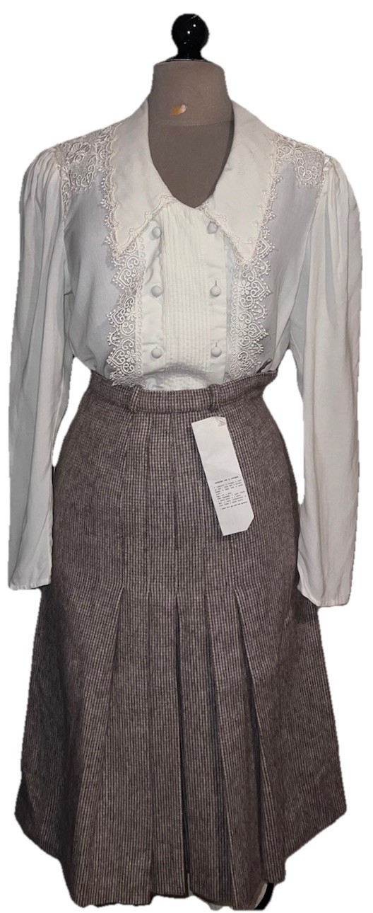 Vintage Victorian Scott McClintock Lace Blouse Pleated Double Button Sz 10 M L