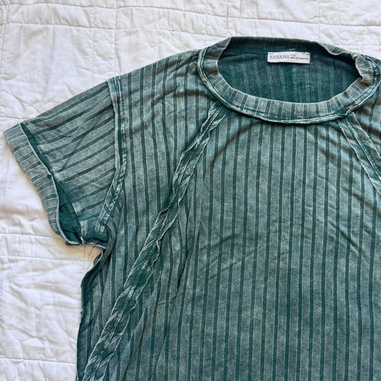 Zenana slouchy ribbed tee size M raglan dolman sleeve mineral washed boho jewel