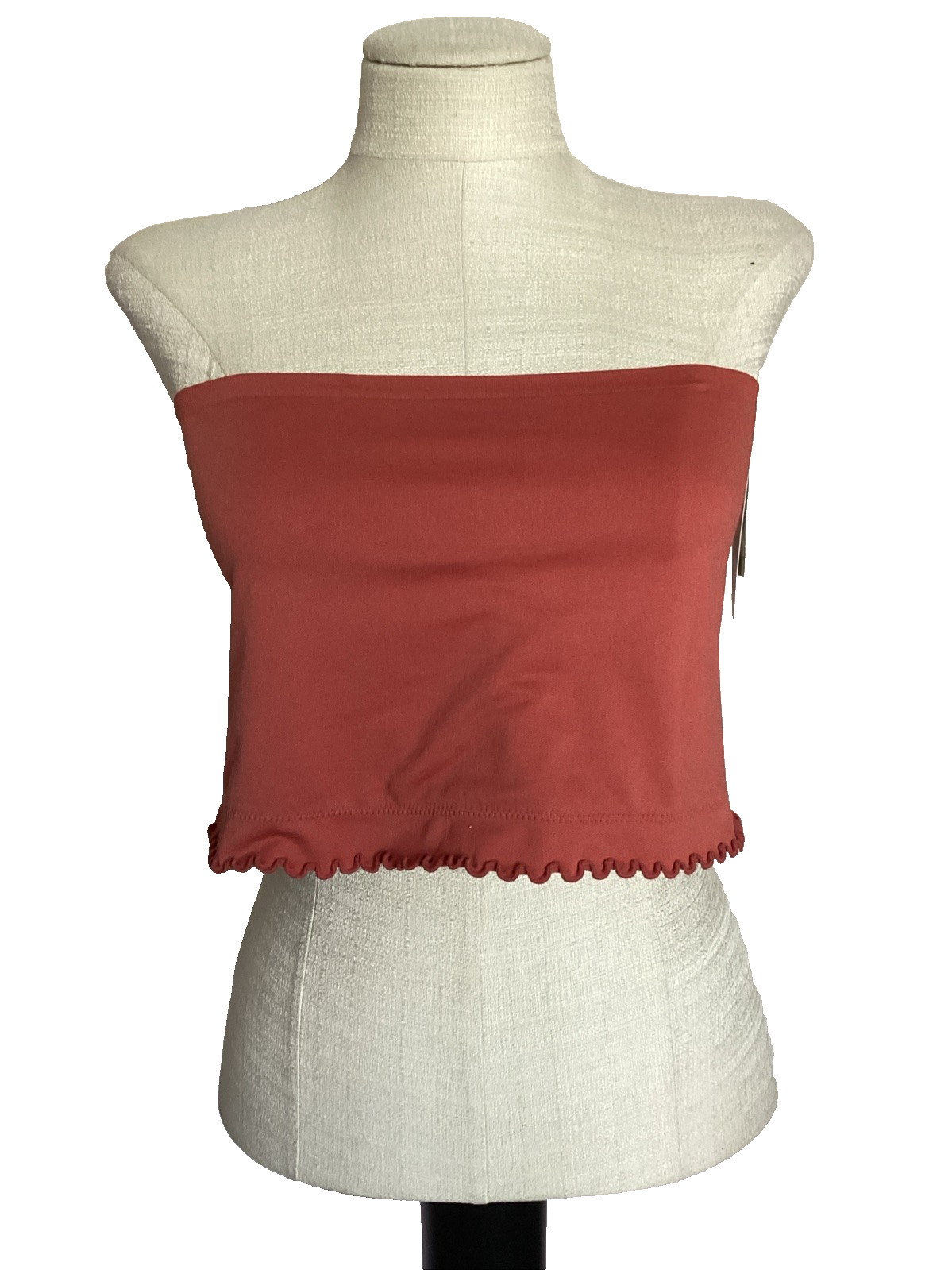 NO BOUNDARIES Clay Brick Lettuce Edge Bandeau Top Sz. Jr. 3XL*