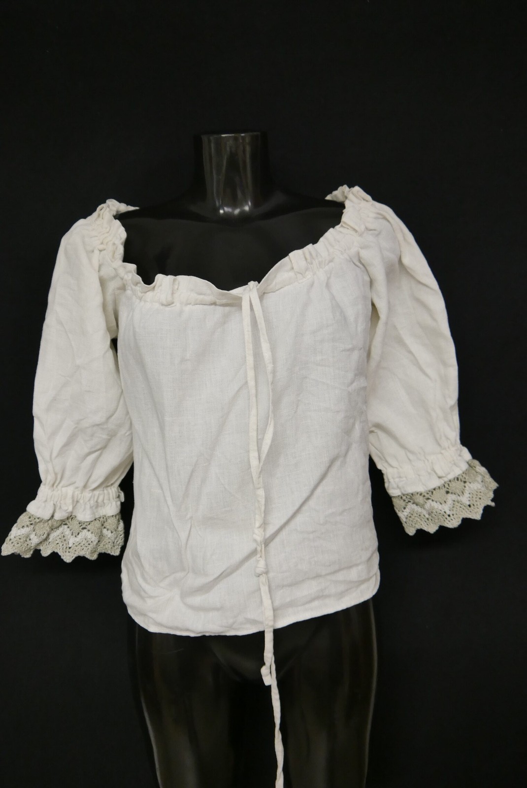 Size 40 costume blouse white blouse for dirndl Marjo linen with ruffles tb10070