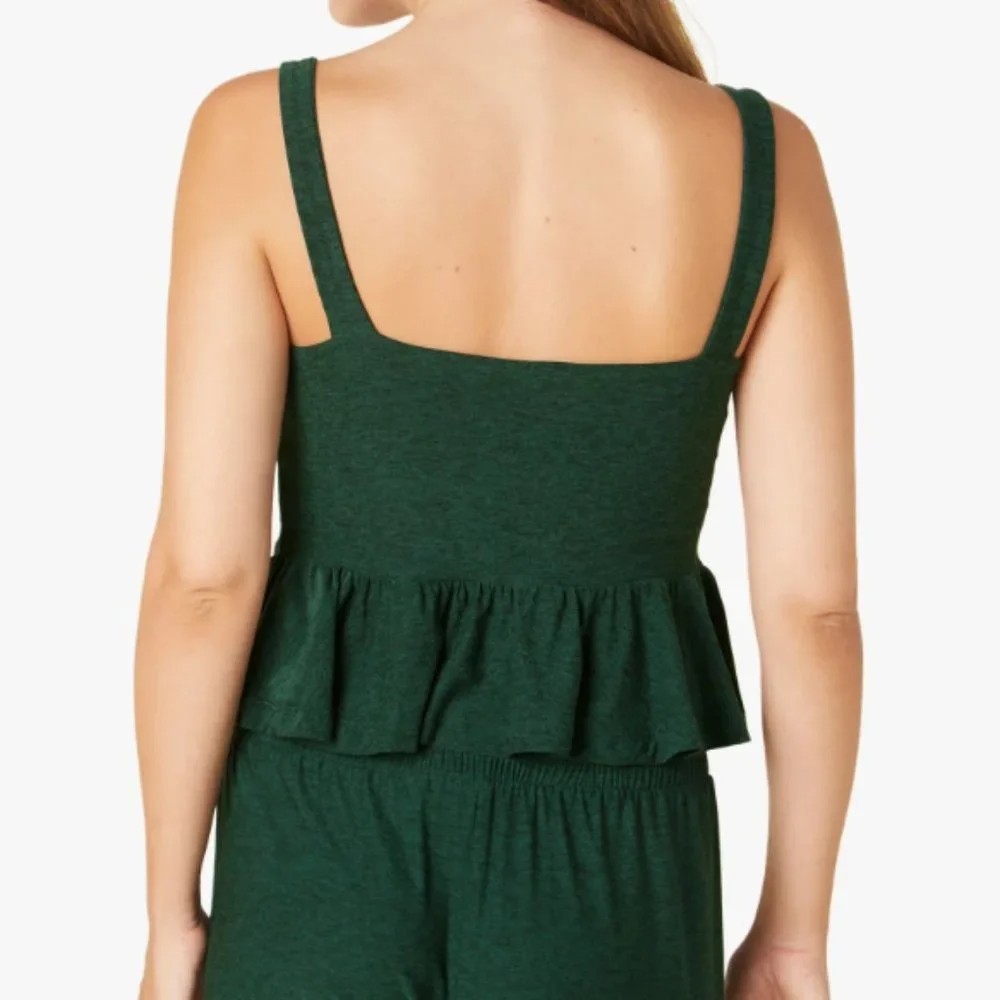Beyond Yoga Dream On Tank Forest Green Heather Size XS NWT