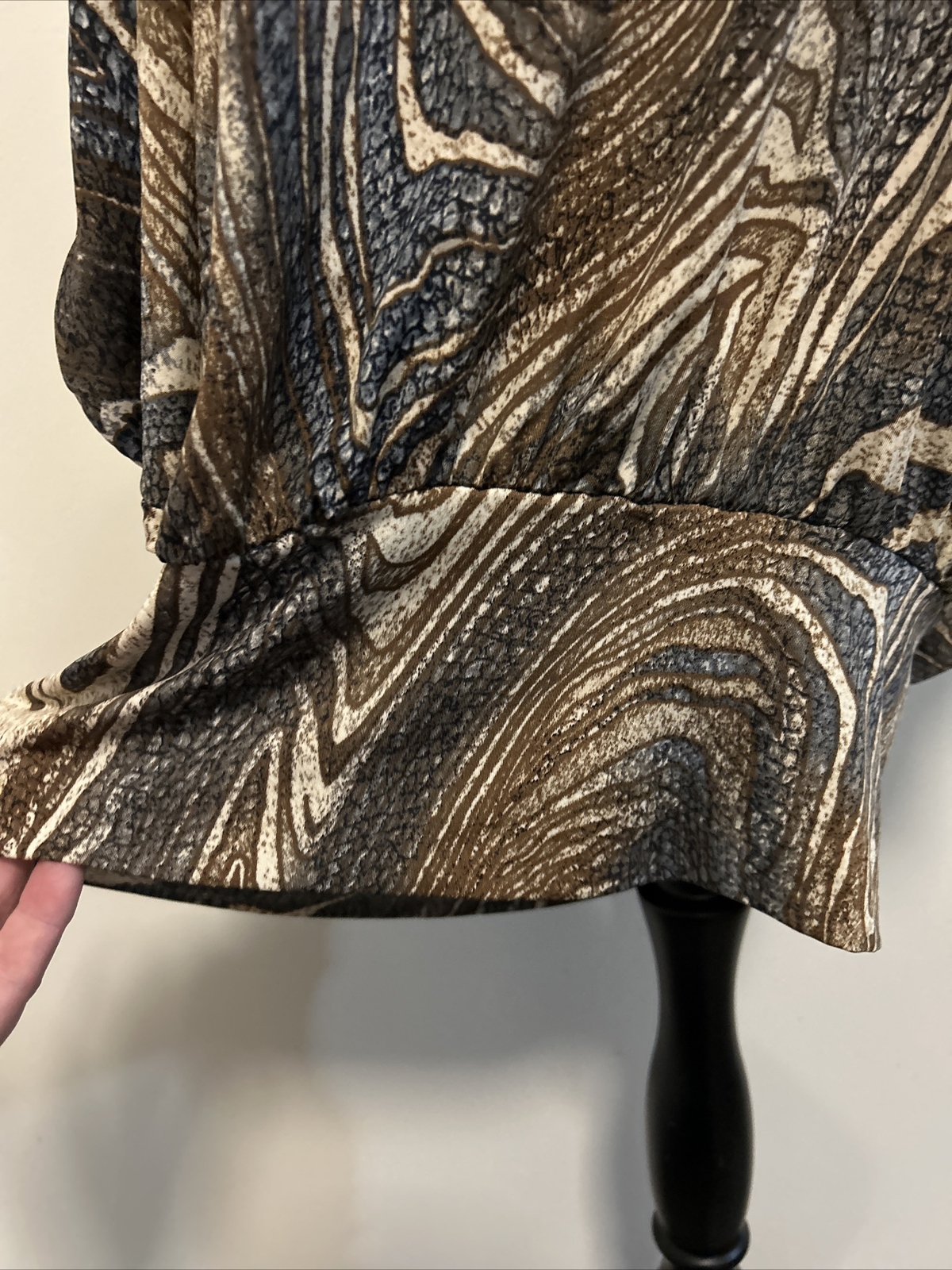 LOLA AUSTRALIA Designer womens blouse top size M Bare Shoulder Earthy Colours