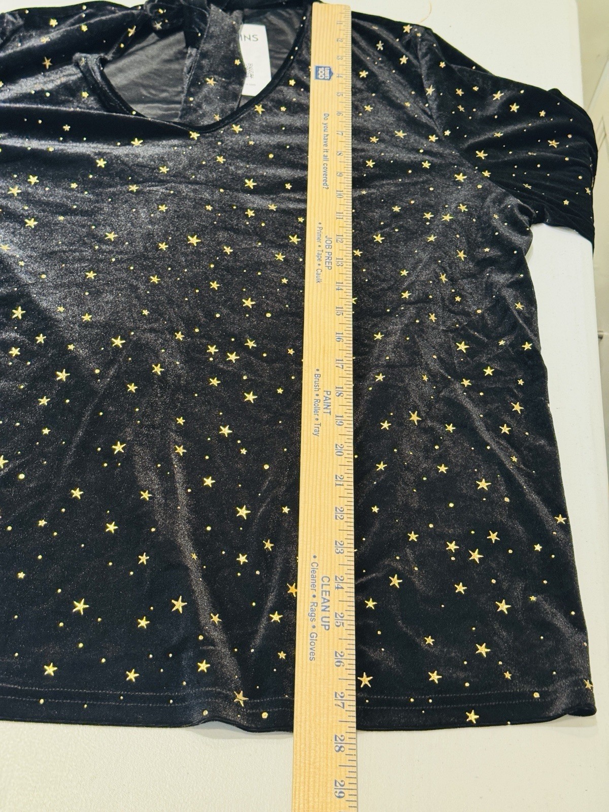 CELESTIAL STARS Black VELVET Size 2XL 16 Women Blouse YOINS NWT Halloween