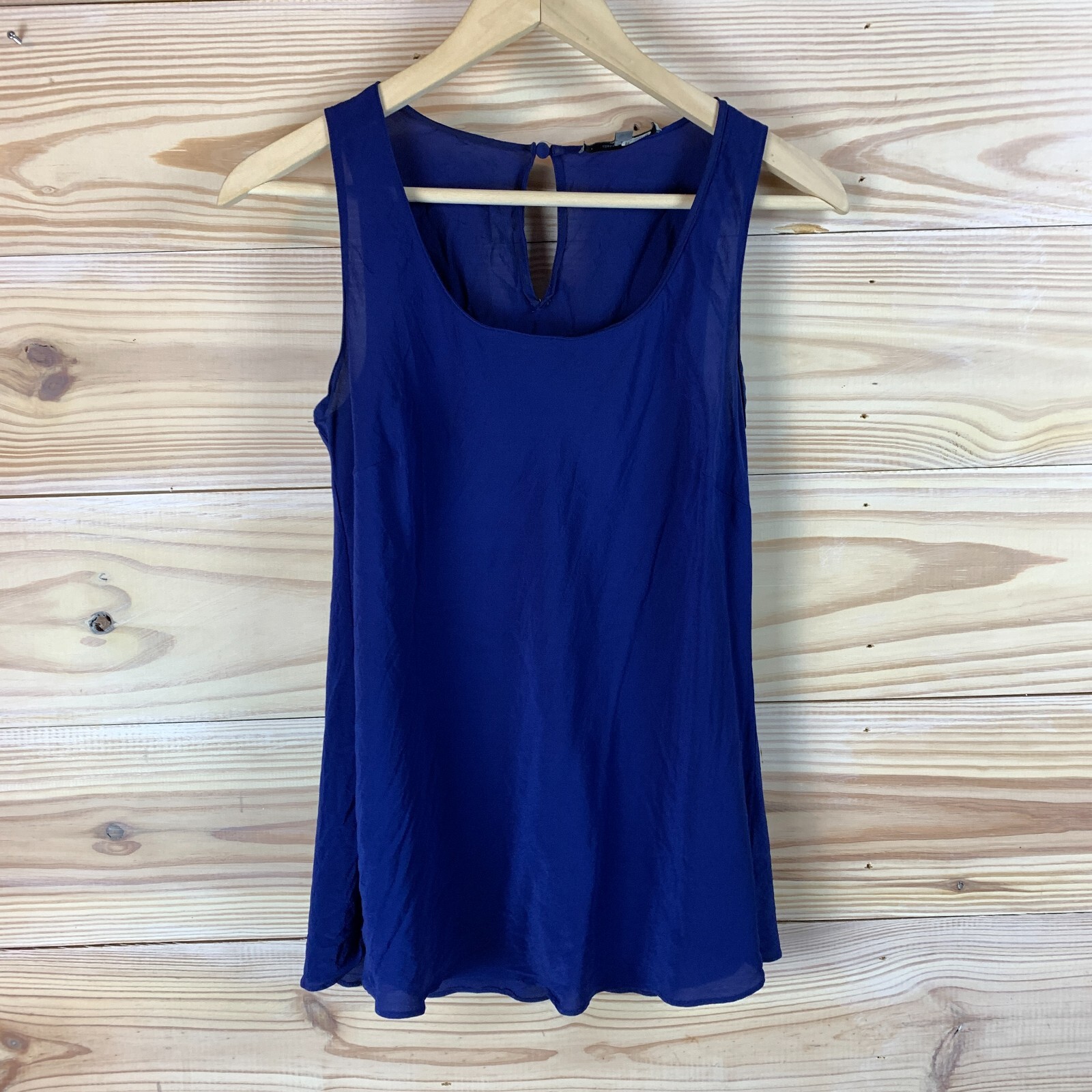 Classiques Entier Top Womens Small Silk Sleeveless Blue