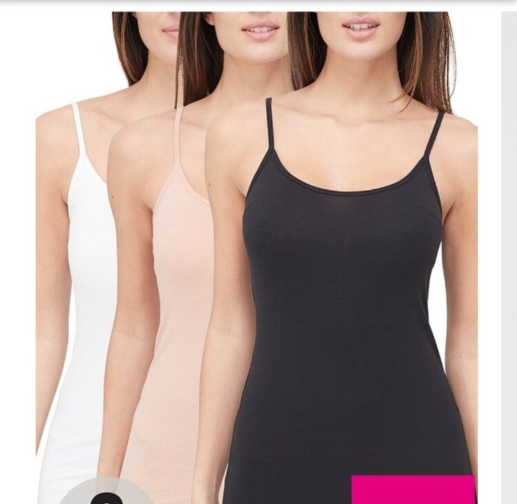 Strappy Cami Vest Tops – 3 Pack – Size UK 10