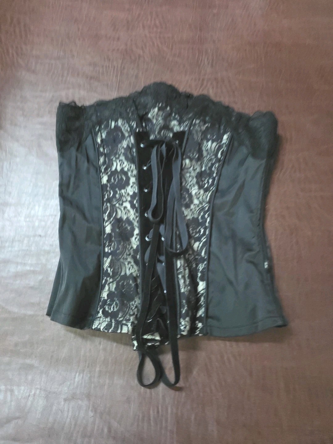 New Hot Topic Tripp NYC L Black Lace Up Strapless Sexy Corset Bustier Top Gothic