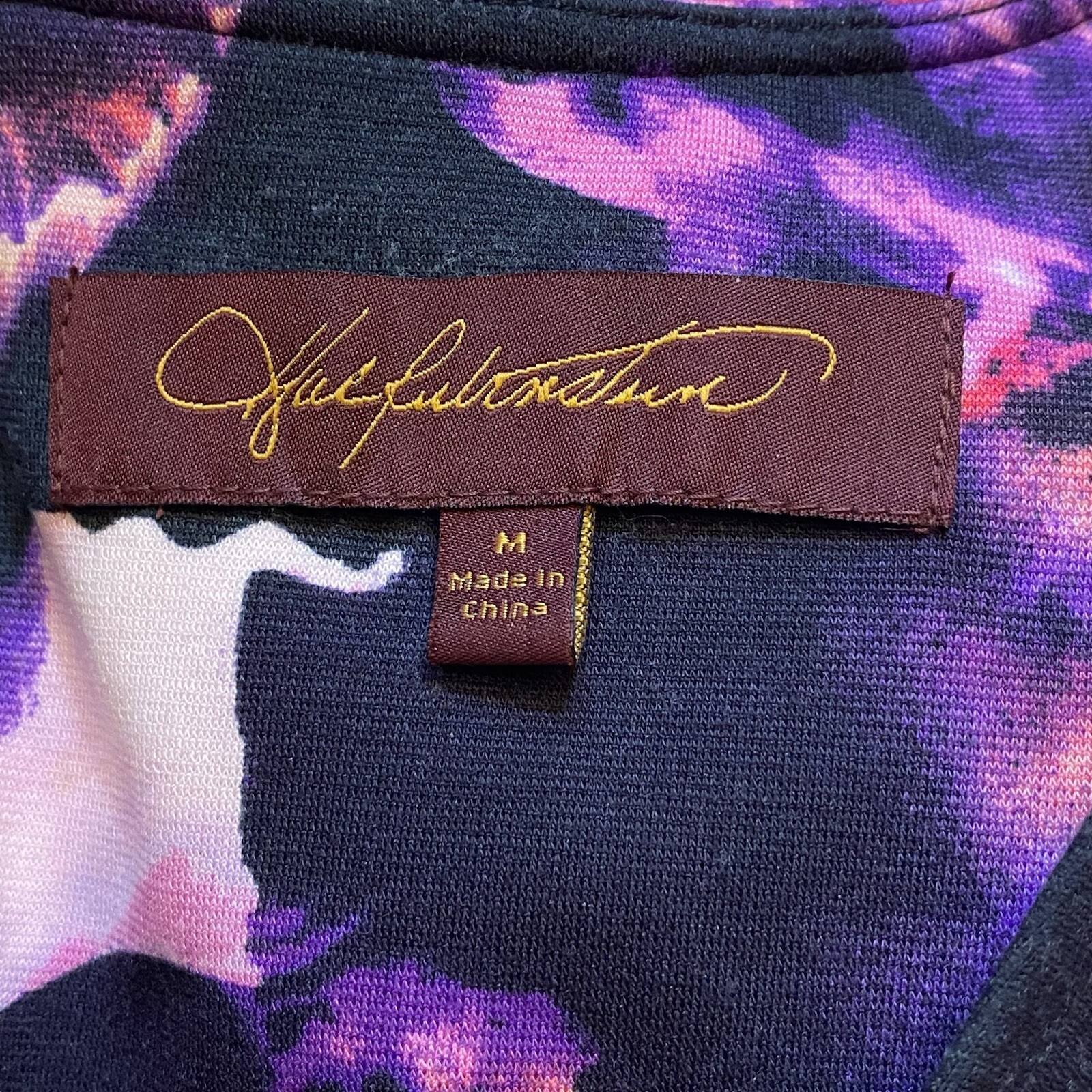 Hal Rubenstein Orchid Print Sleeveless Peplum Blouse Back Zipper Women’s Size M