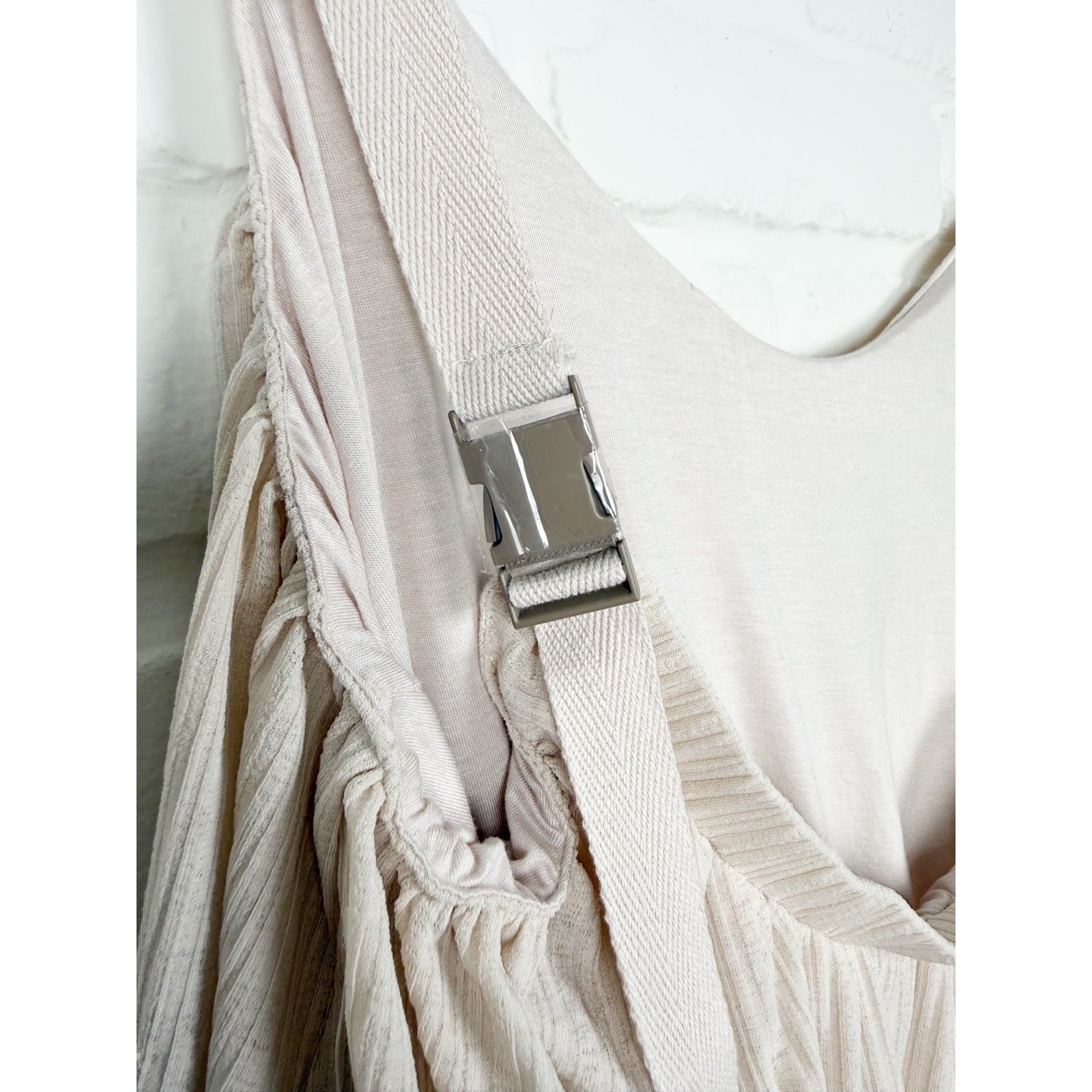 Anthropologie Sheer Ribbed Buckle Bubble Tank – Lined – Size Small