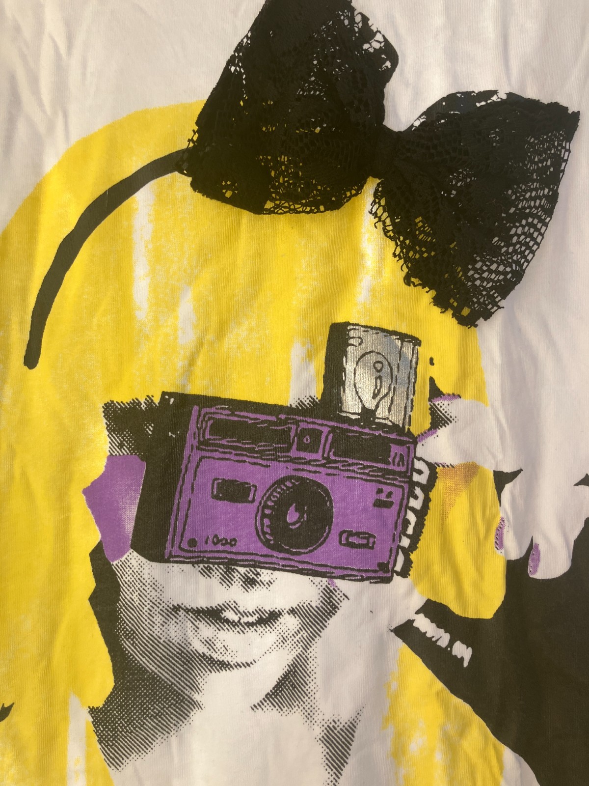 VTG Killah by Miss Sixty Graphic Long Sleeve Top Y2K Bow Camera Pop Art M