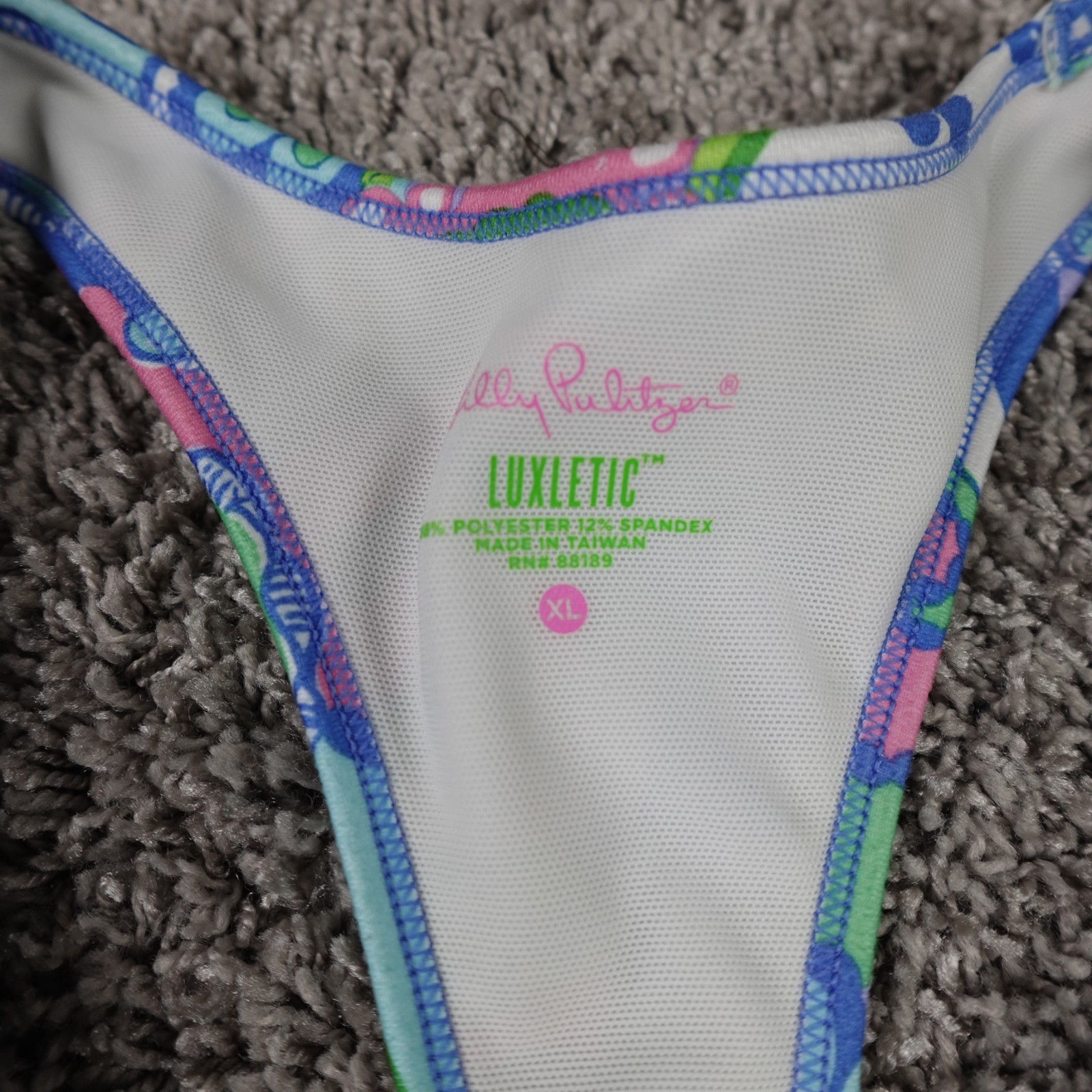 Lilly Pulitzer Luxletic Racerback Weekender Tank Top XL Coastal Paisley Sand Dol