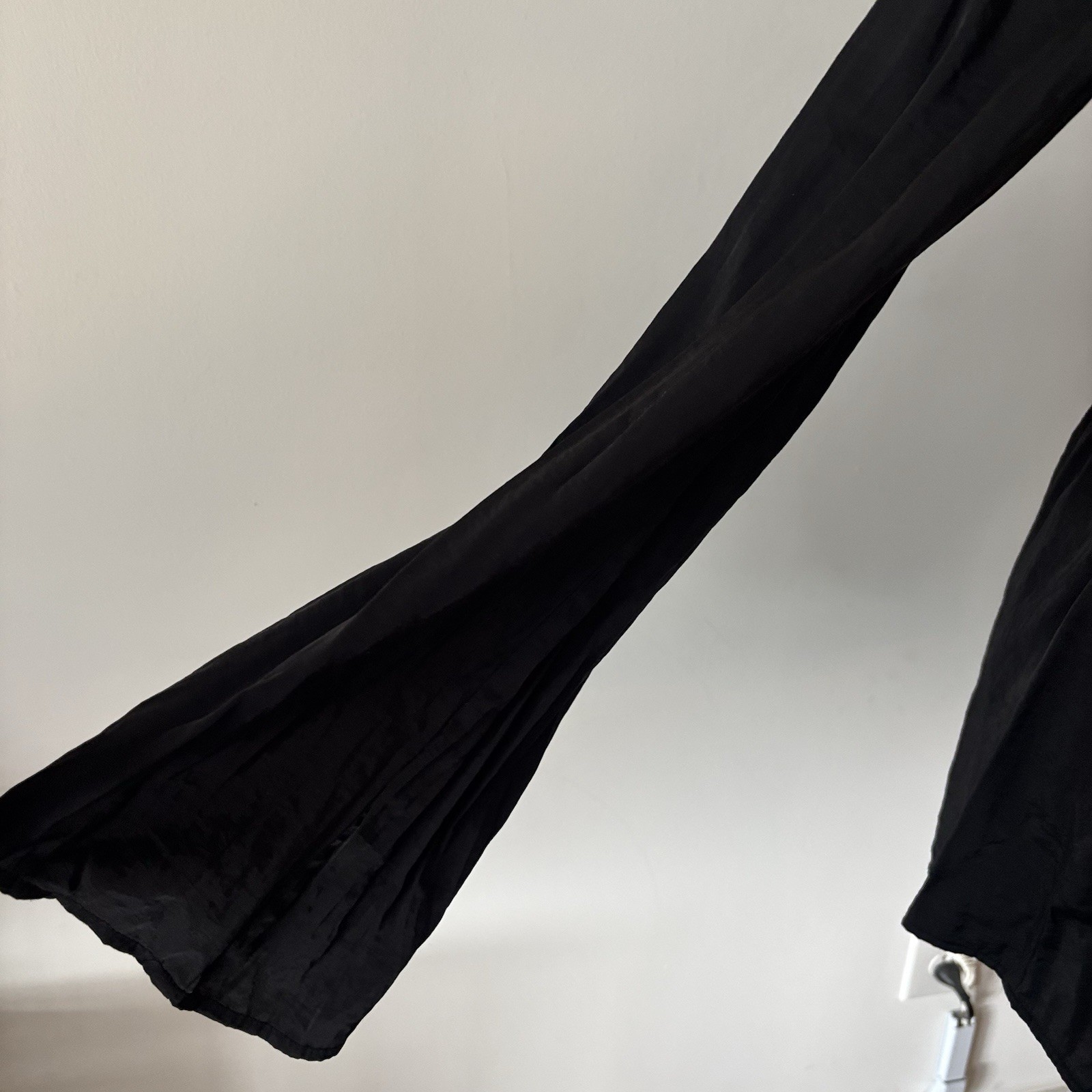 VEILED Black Whimsigoth Blouse Tie Front Long Sleeve Small Bamboo Blend Fairy