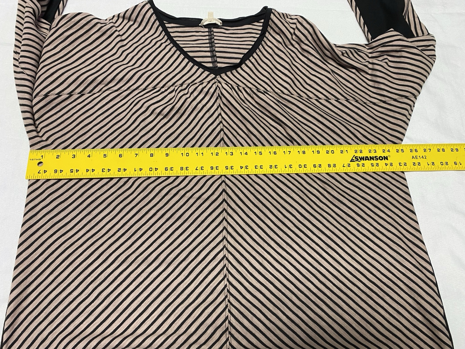 Cotton Bleu 100% Cotton Long Sleeve Striped Brown Black Size XL (p)