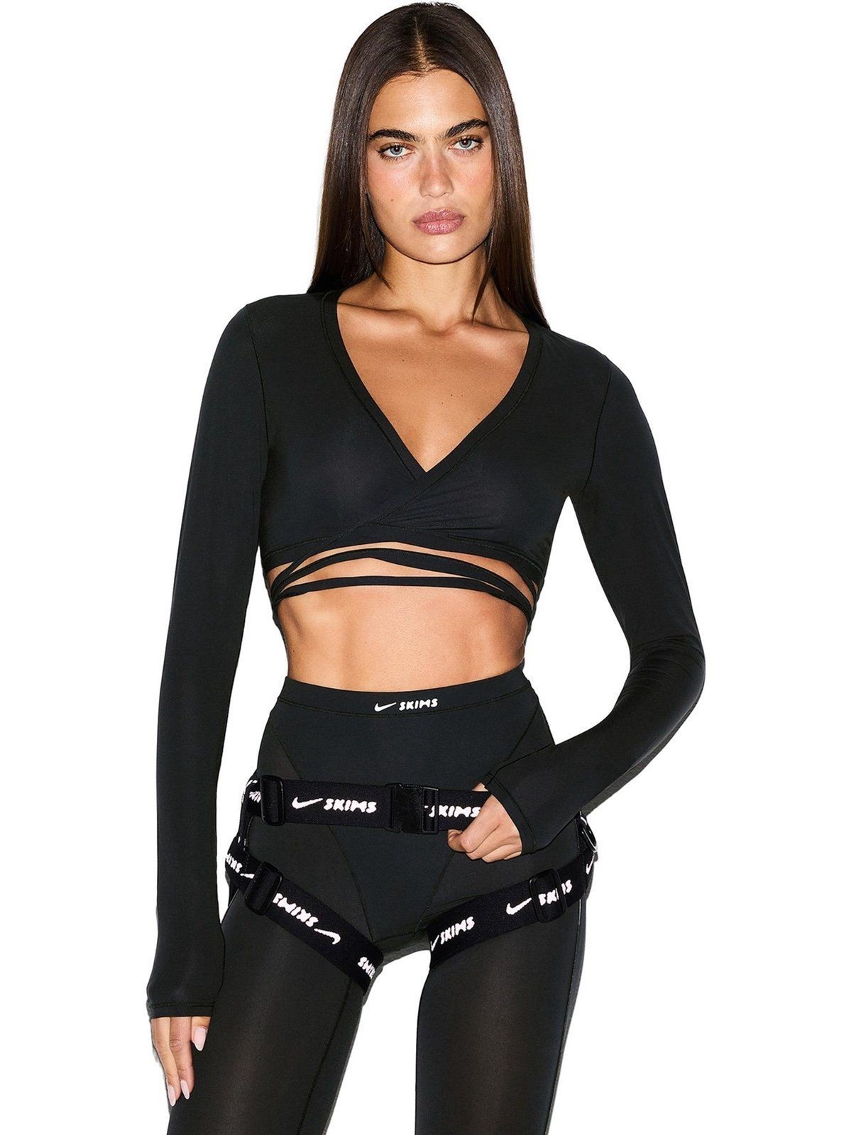 New Nike Skims Weightless Wrap top XS obsidian New with tags Authentic