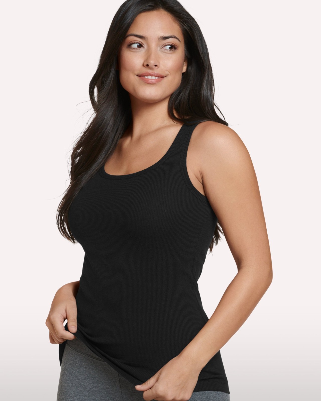 Jockey Women’s Black Cotton Tank Top (Medium)