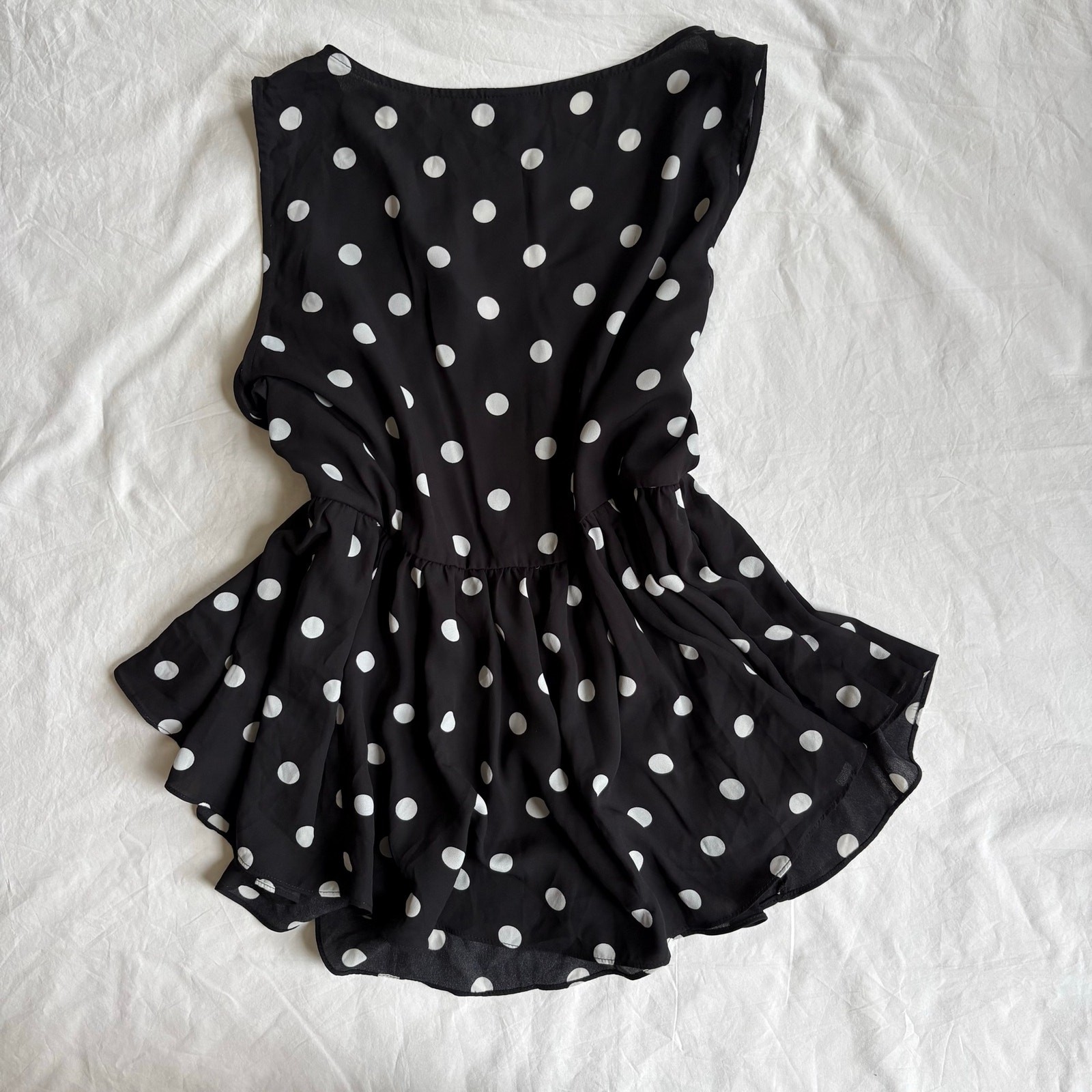 Torrid Polka Dot Mesh Peplum Blouse – Size 2