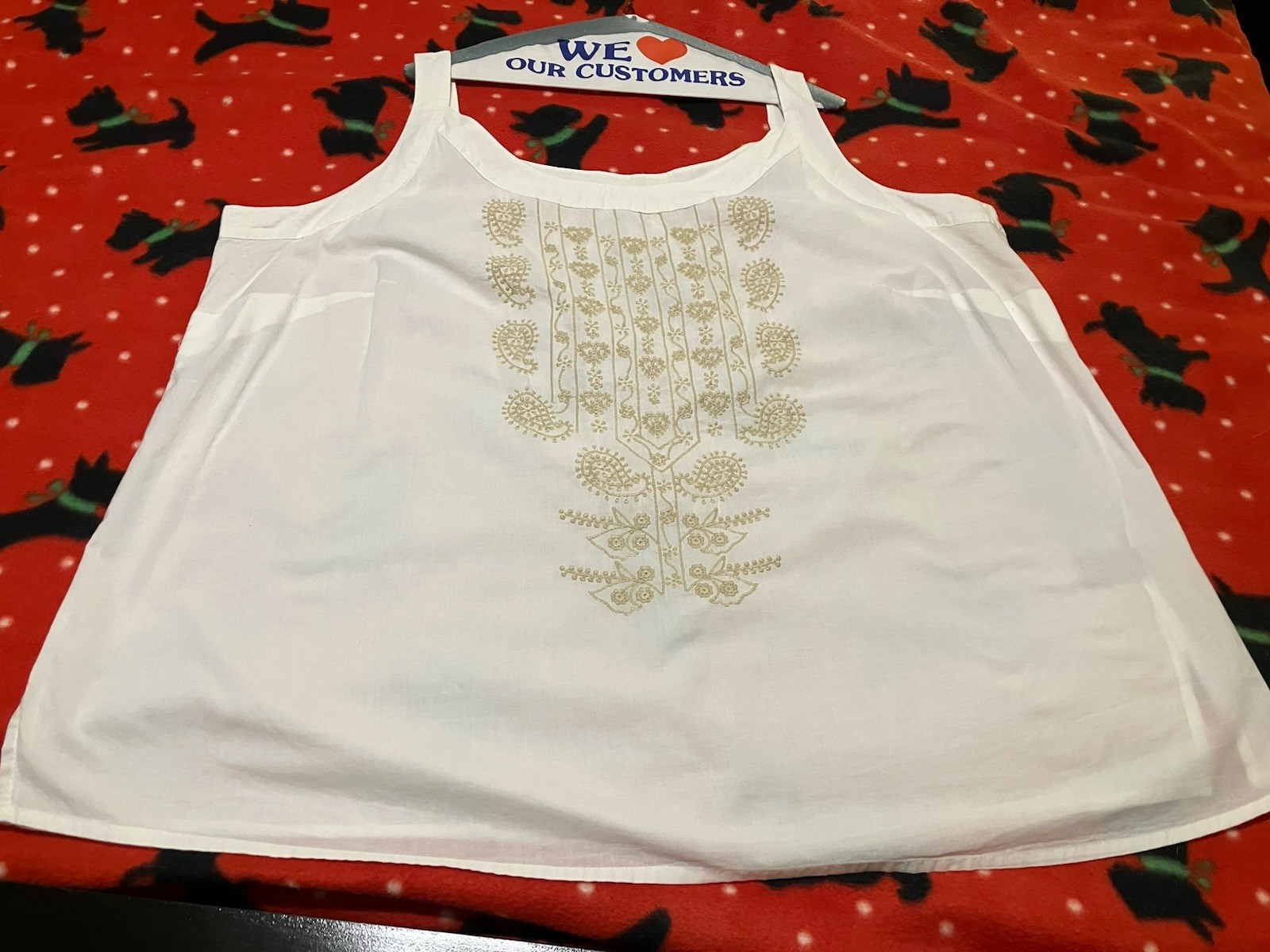 Avenue Women’s White Sleeveless Top with Ruffle Front Sz 18 / 20 (2X)