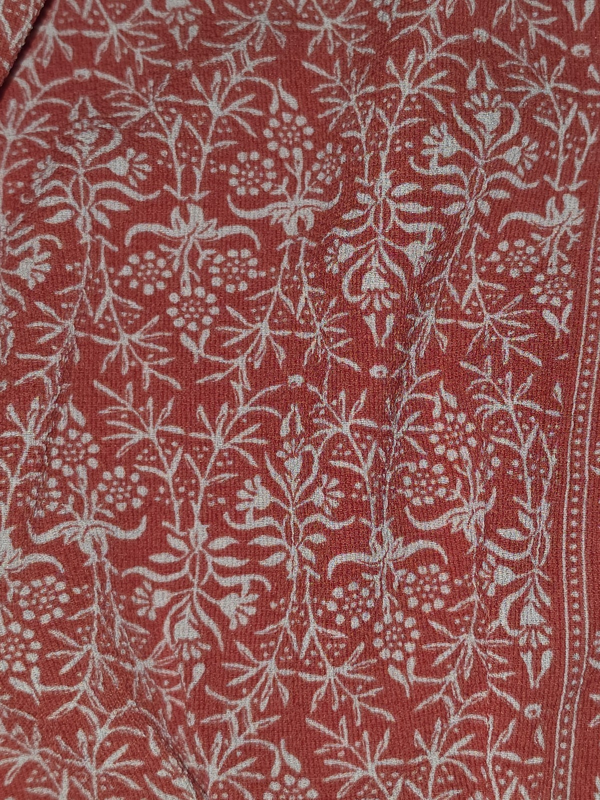 Max Studio Red/White Floral V-Neck Long Sleeve Blouse Elastic Waist M