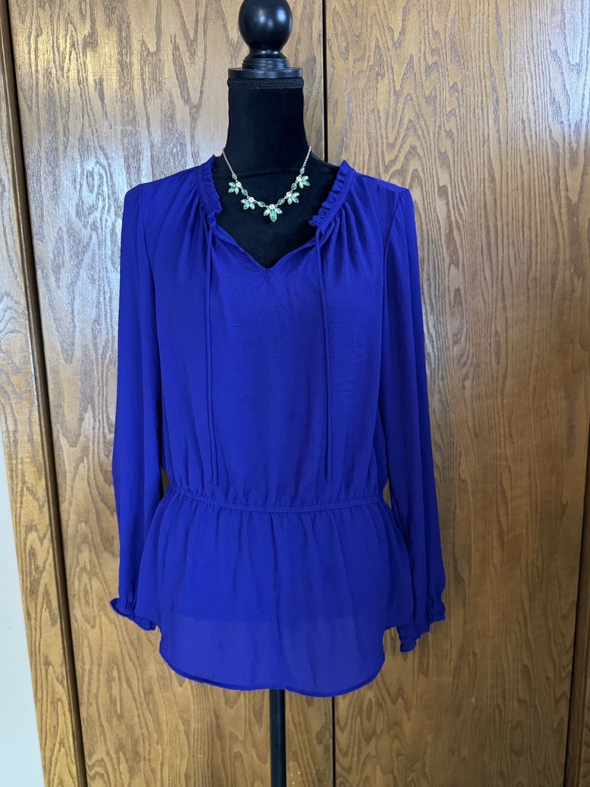 Liz Claiborne Womens Shirt Size Medium Dark Jewel Purple Long Sleeve