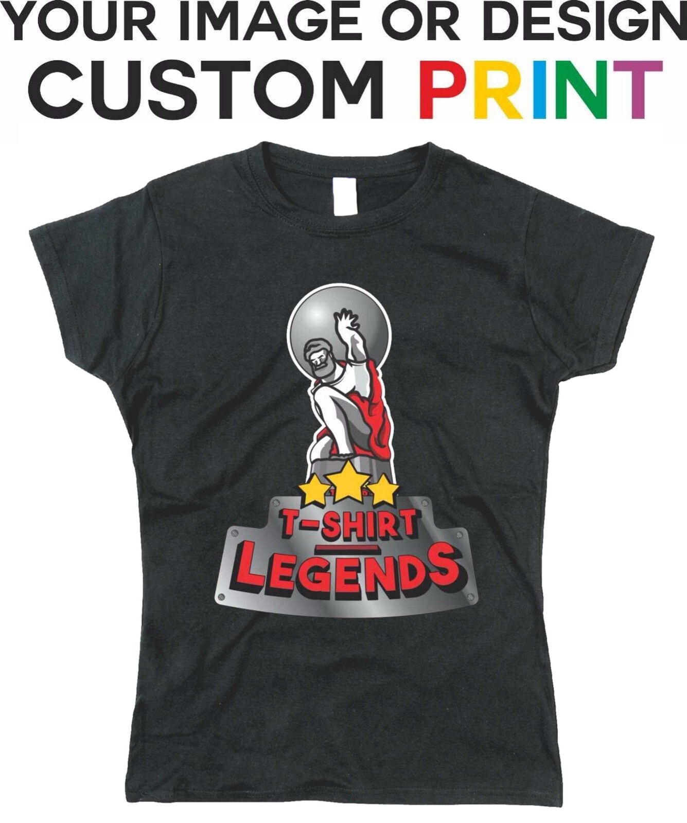 Custom Female T Shirt Photo or Picture Printed Personalized Tee