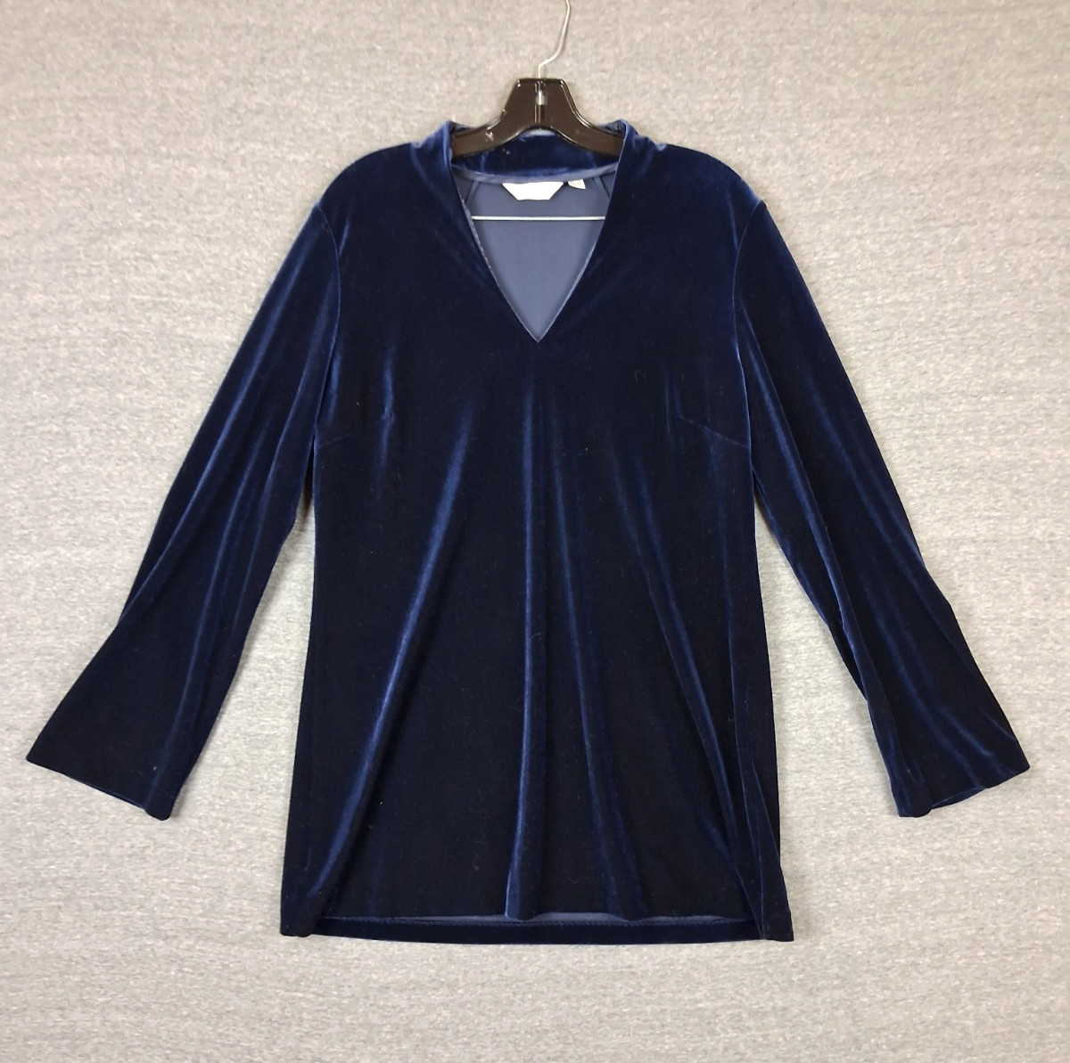 VTG Next Womens Shirt 10 Blue Velvet Tunic Dark Romance Whimsigoth 90s Grunge