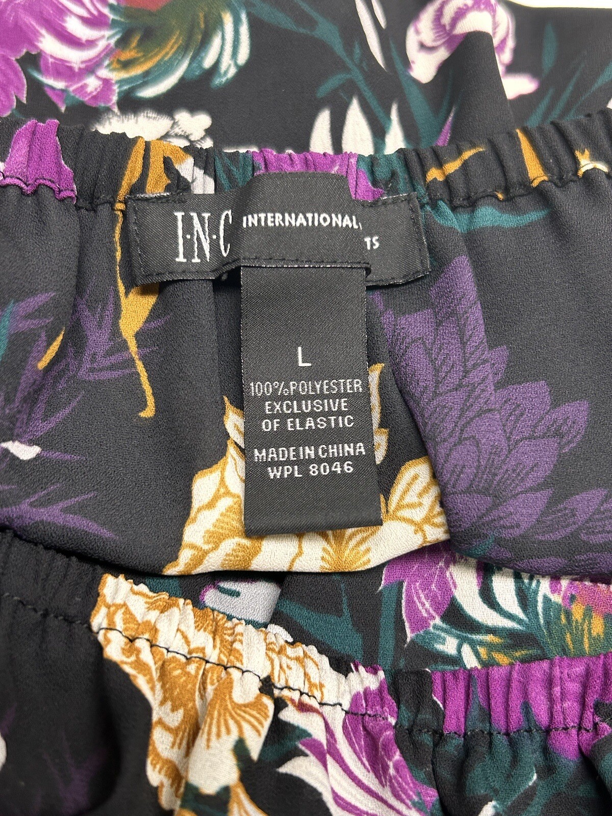 International Concepts Floral Multicolor Boat Neck Long Sleeve Pullover Blouse L