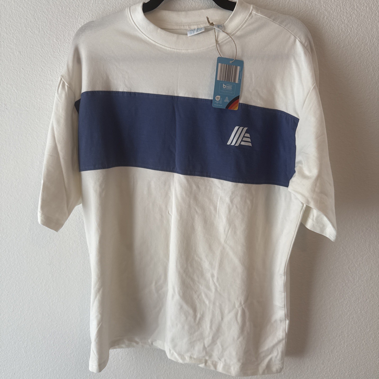 ALDI Gear Unisex White Color Block T-Shirt Short Sleeve S Small (36”-37.5”) 2025