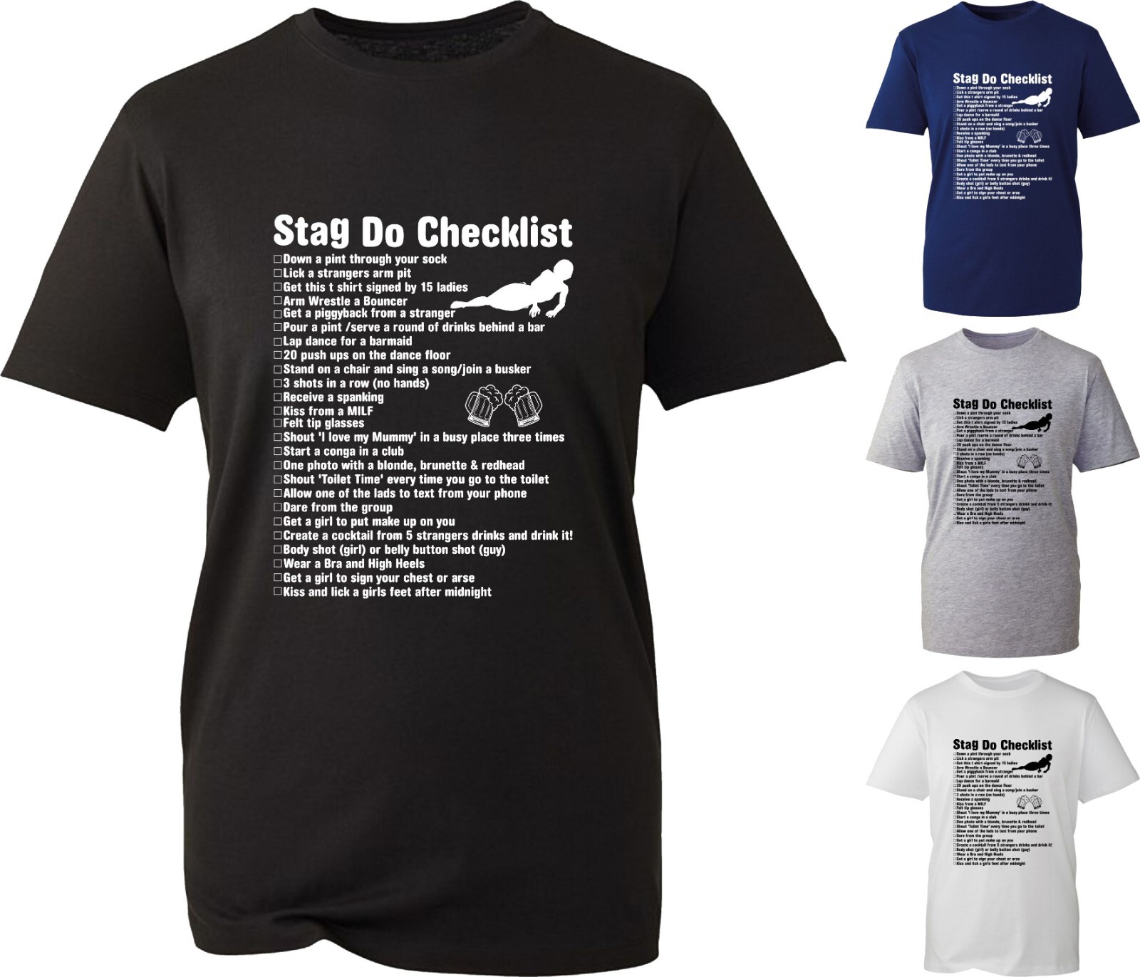Stag Do T-Shirt, Stag Do Checklist t shirt, Groom’s Party tshirt, Bachelor Party