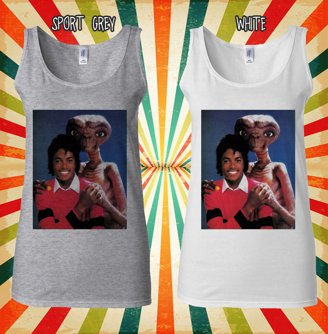 Alien E.T. Hugs Michael Jackson Cool Men Women Vest Tank Top Unisex T Shirt 2037