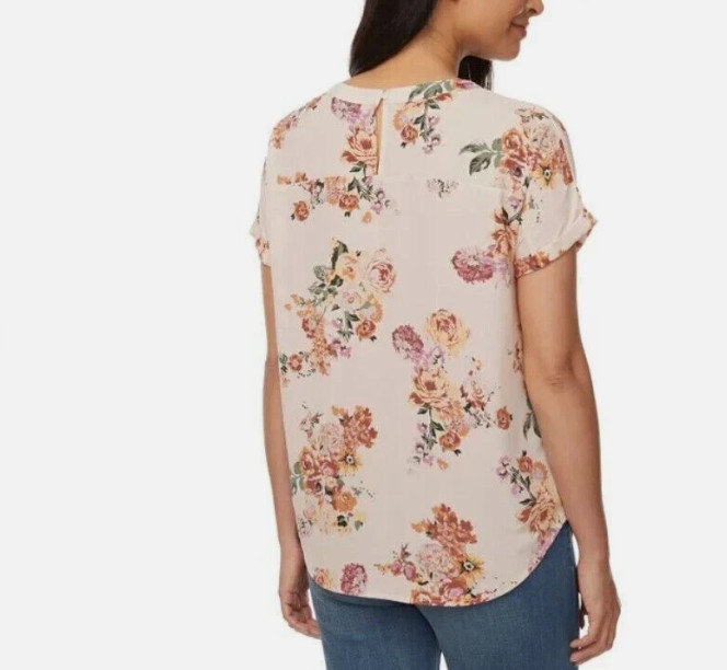BUFFALO DAVID BITTON WOVEN BLOUSE PATCH POCKET & BACK KEYHOLE Large