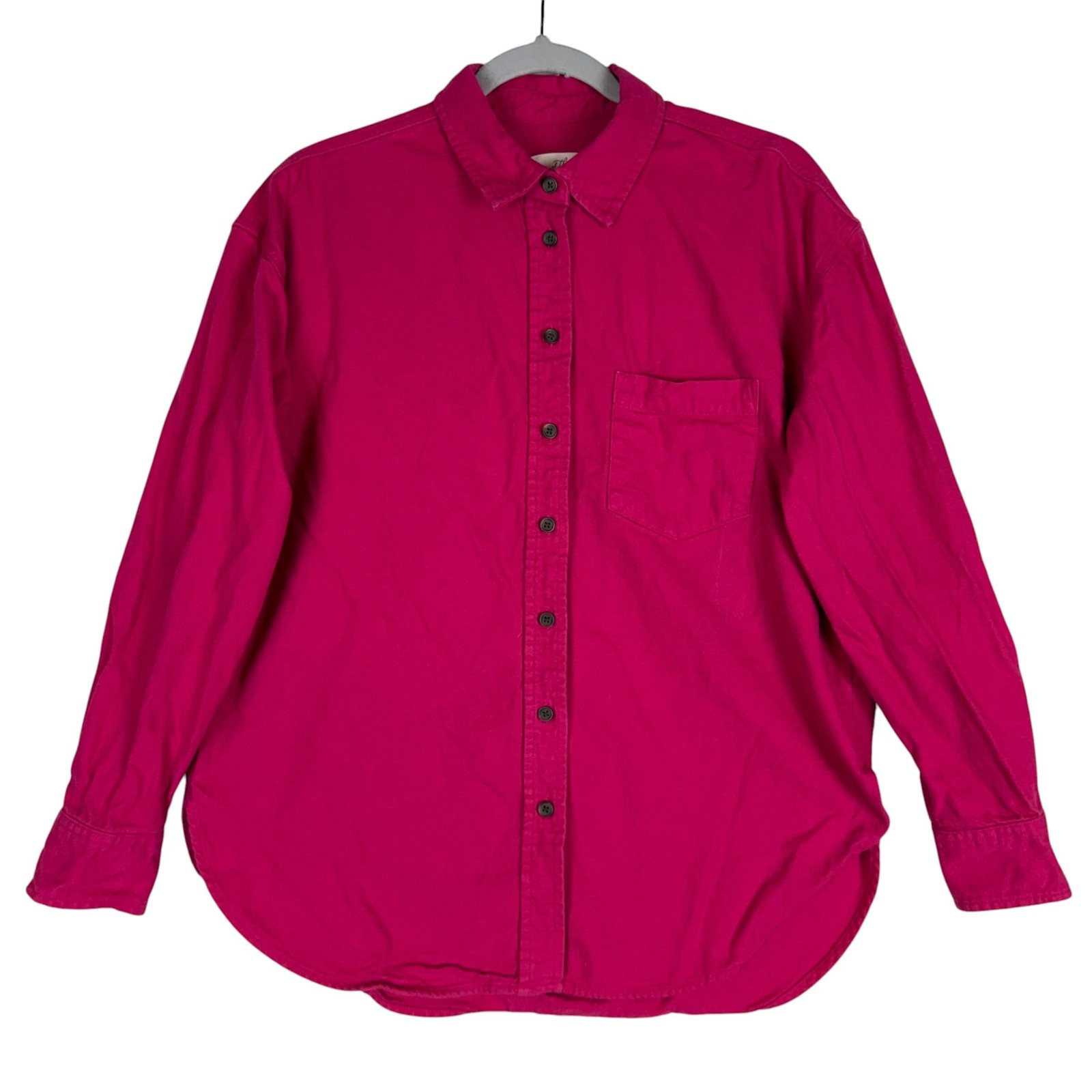 Universal Thread Shirt Womens Small Pink Oversized Button Front Long Sleeve