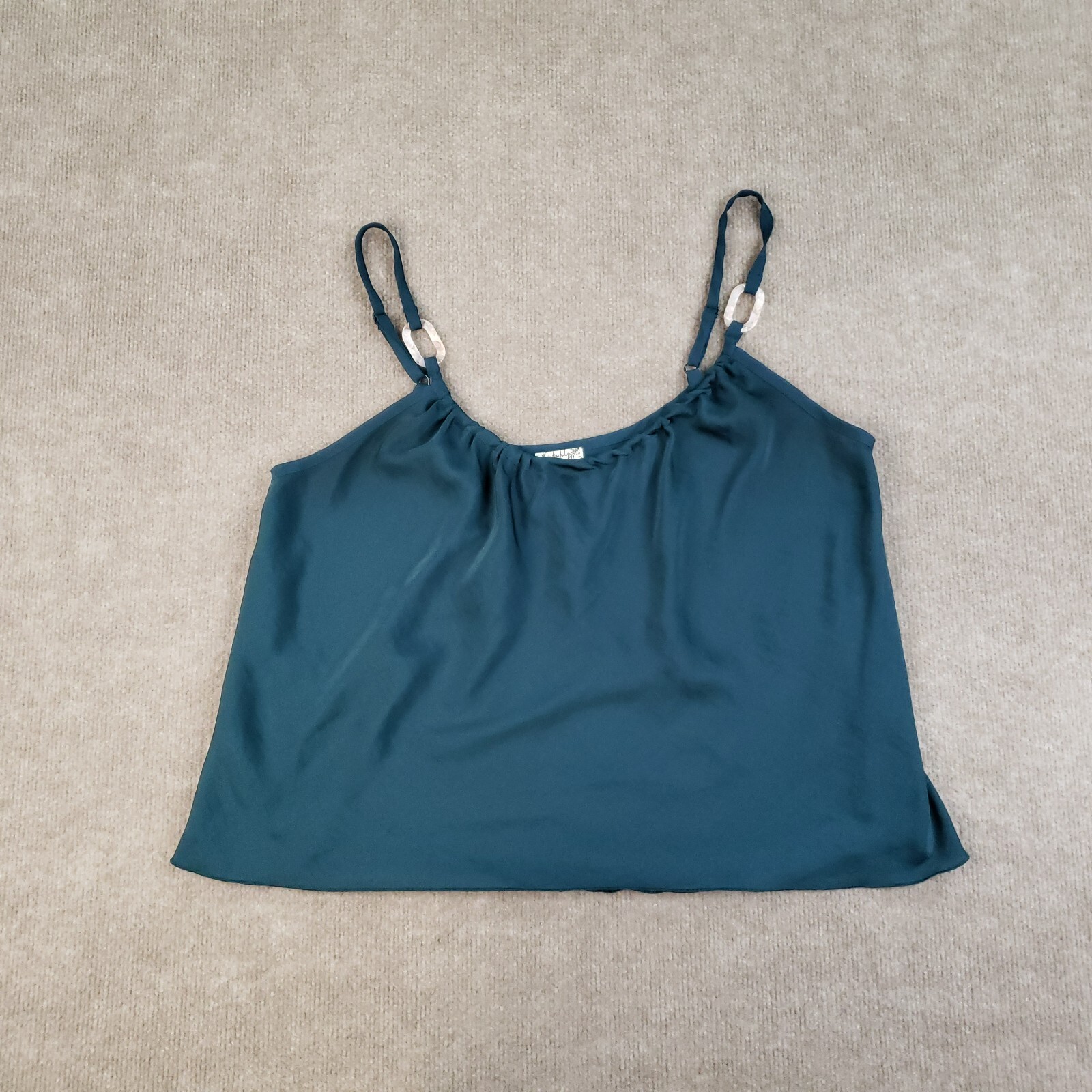 Free People Intimately Tank Top Womens Large Green Lightweight Straps Cropped