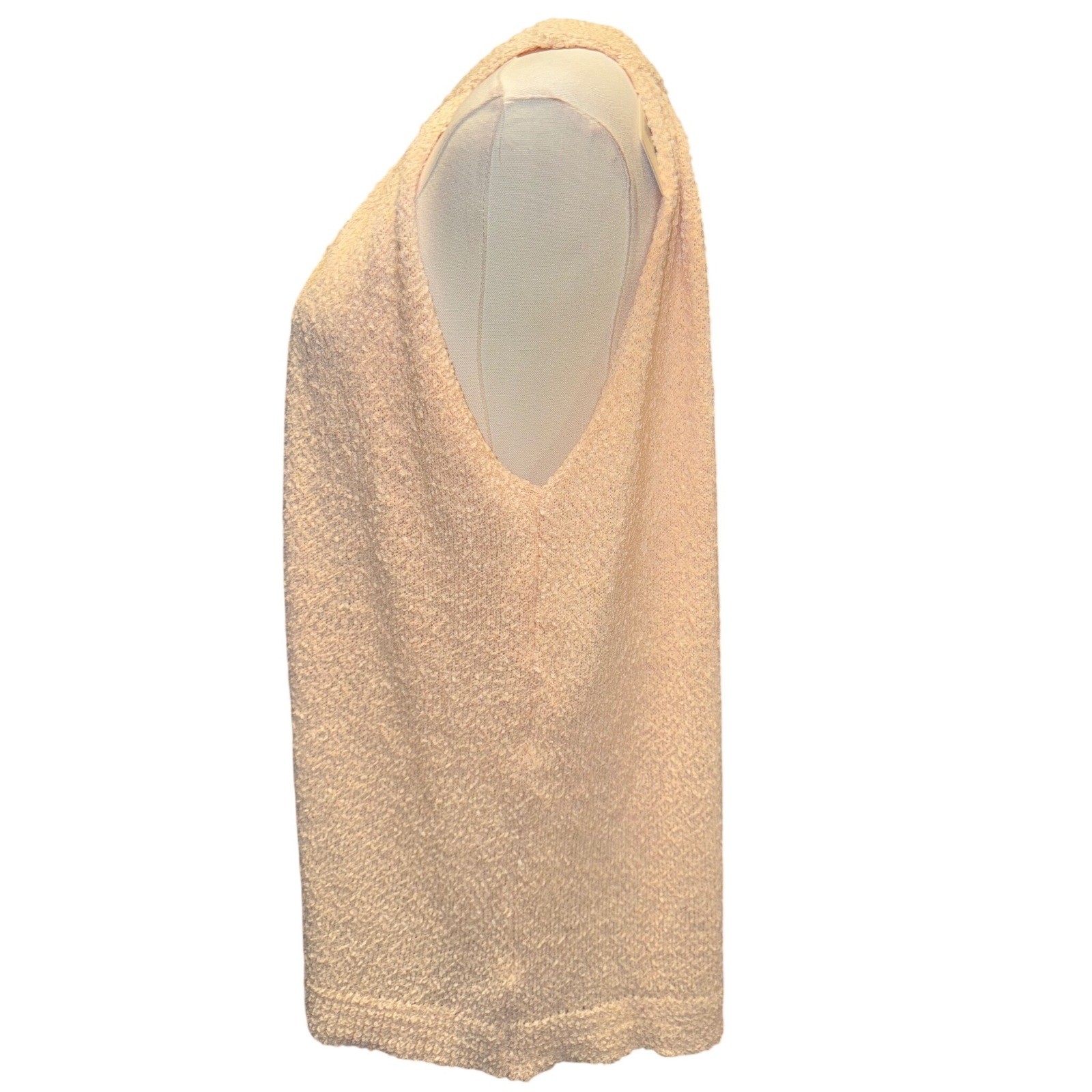 CURRENT AIR Los Angeles Peach Textured Knit Halter Neck Sleeveless Top Large NEW