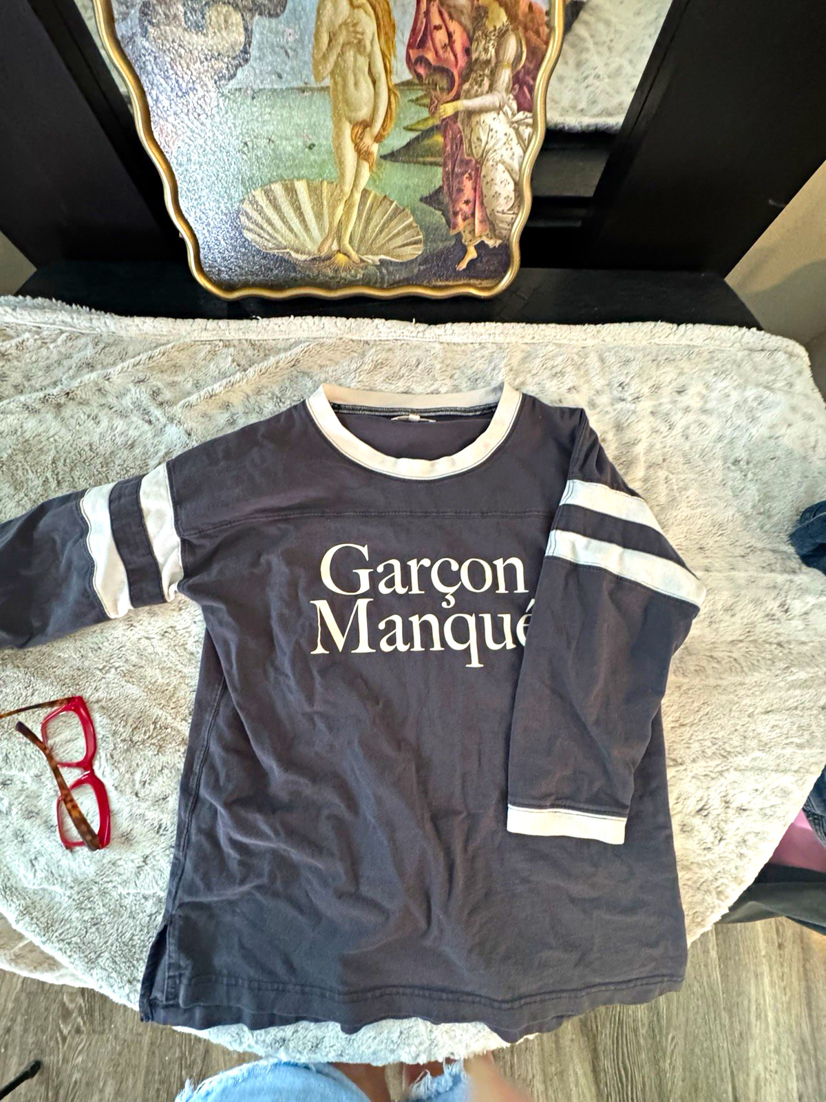 Madewell Women’s Garcon Manque Graphic Logo Long Sleeve Crew Neck Tee M