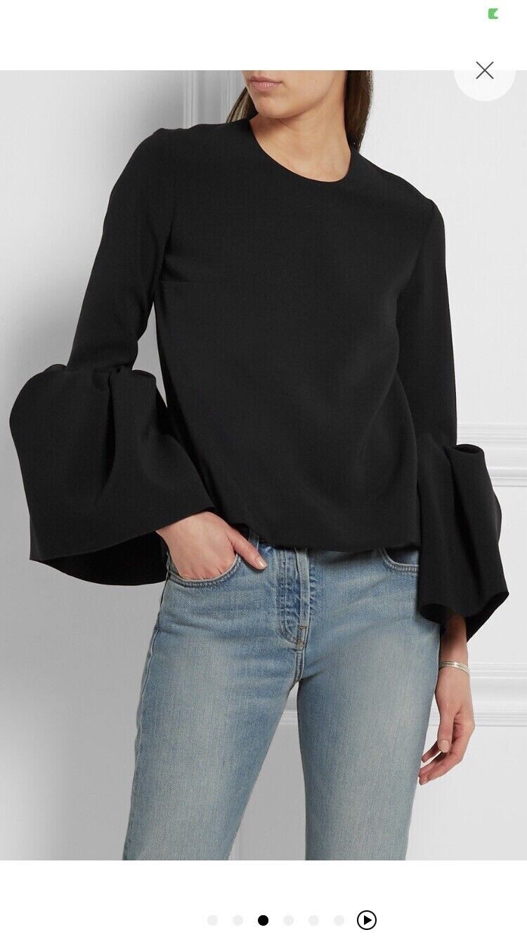 Roksanda Black Truffaut Flared Sleeve Top Size 6 BRAND NEW WITH TAGS – RRP £750