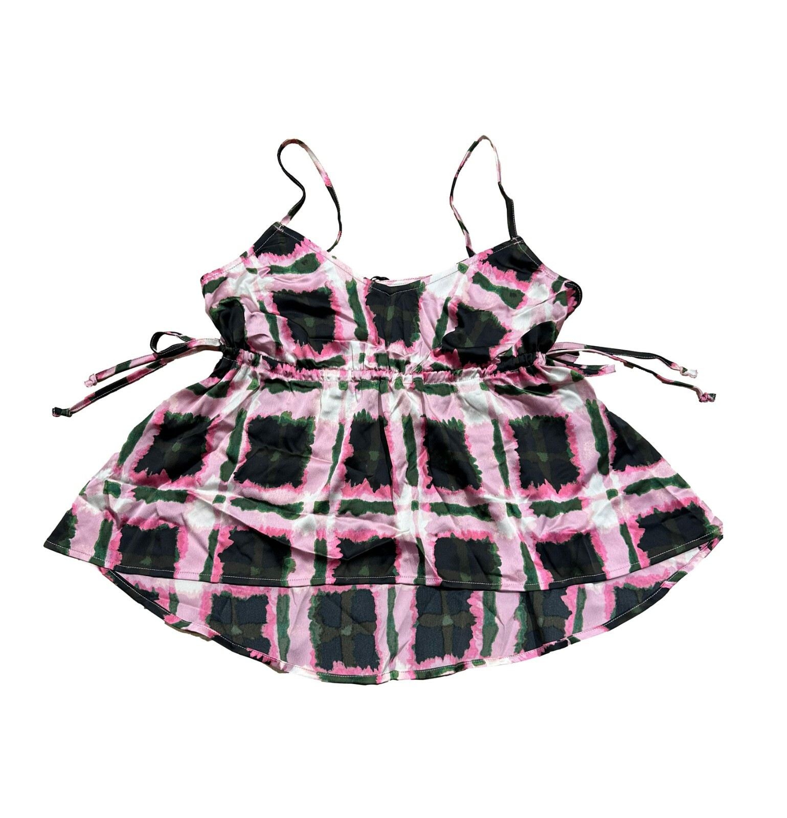 Women’s Plaid Camisole Tank Top – Future Collective Pink & Black XXL