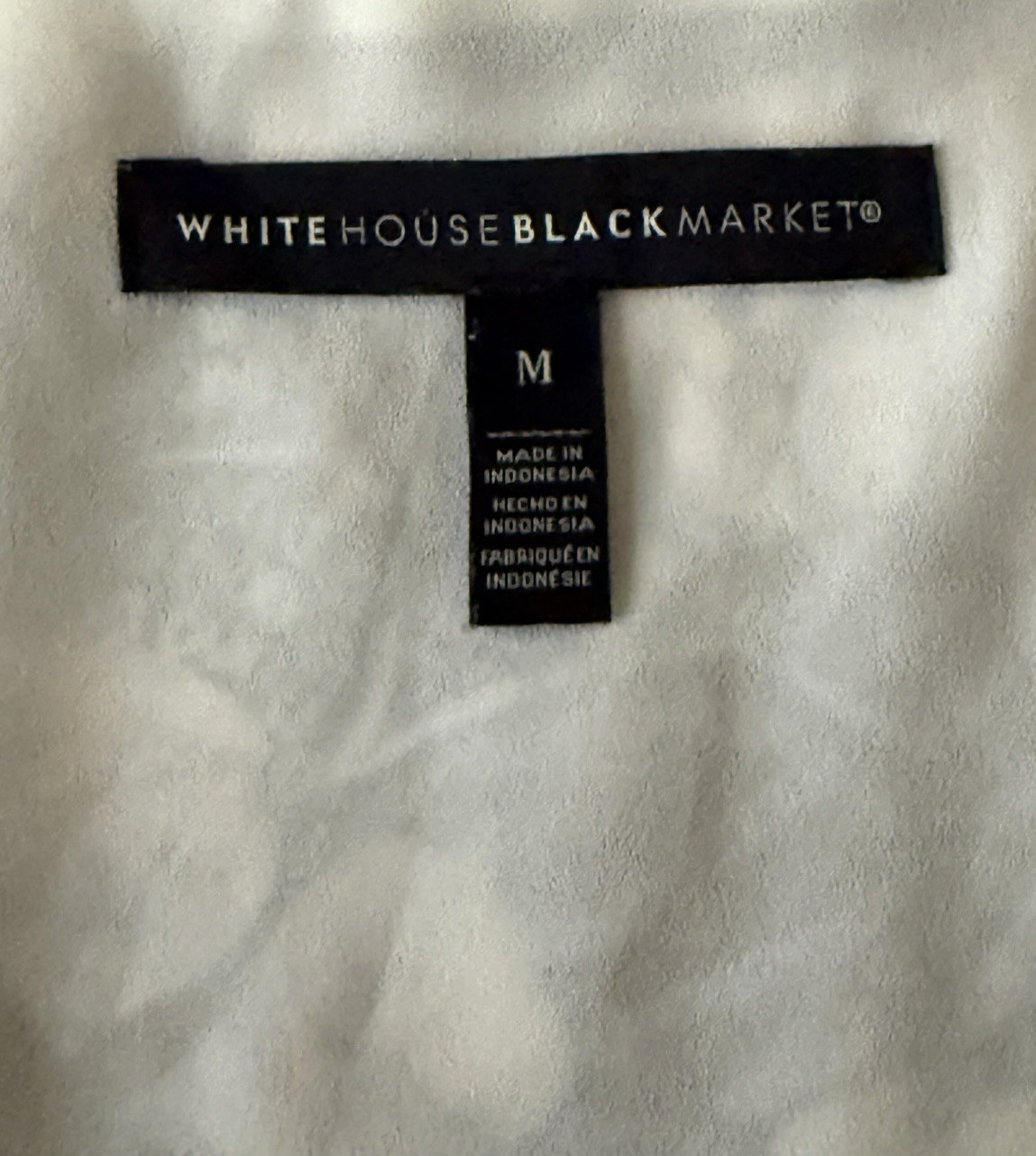 White House Black Market Top Blue White Gold 3/4 Sleeves V-Neck Women’s Size Med