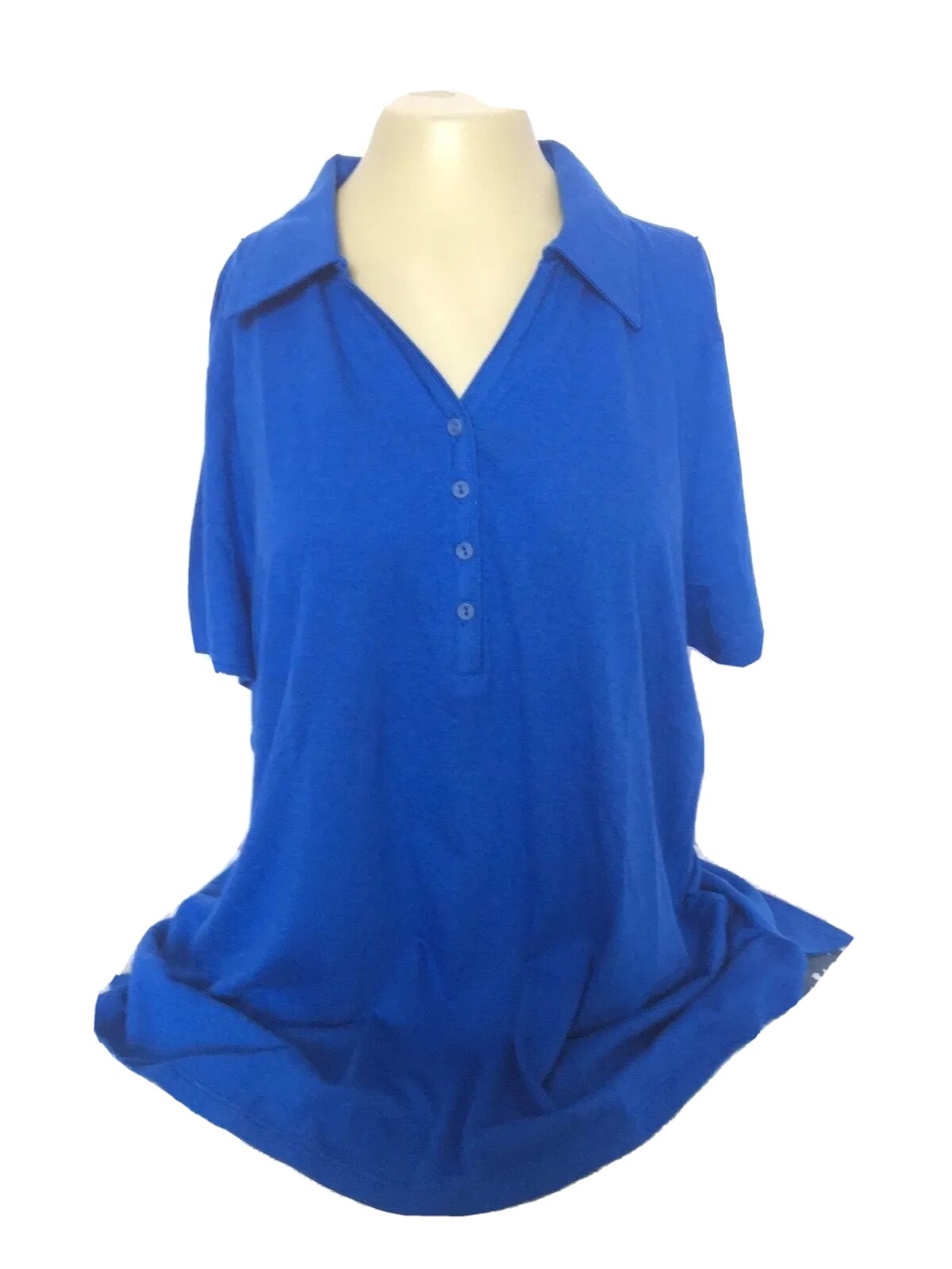 Lane Bryant Plus Size Top Shirt Supima Cotton Blue Micro Modal 1X 2X,3X,4X New