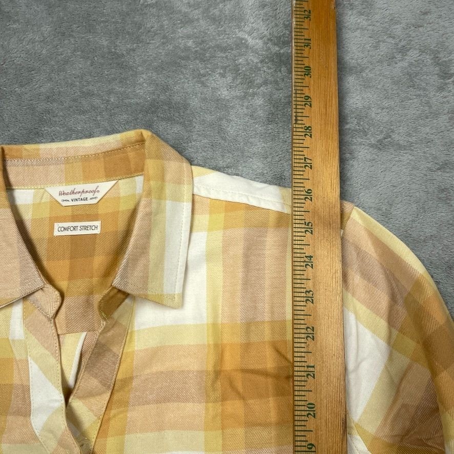 Weatherproof Vintage Womens Comfort Stretch Plaid Button Shirt M d0499