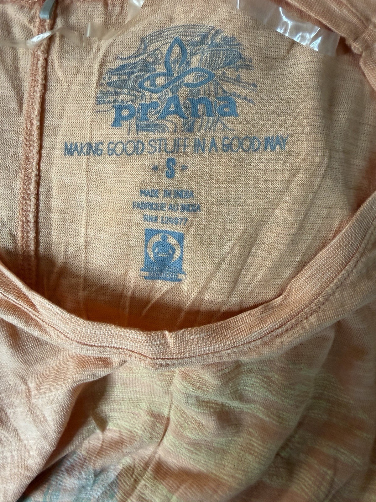 prAna Women’s Orange Heather Sleeveless Graphic Tank Size S