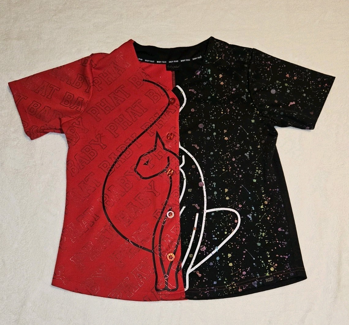Vintage Baby Phat Top Women 1XL Button-down Cat Logo 90s Y2K Hip Hop