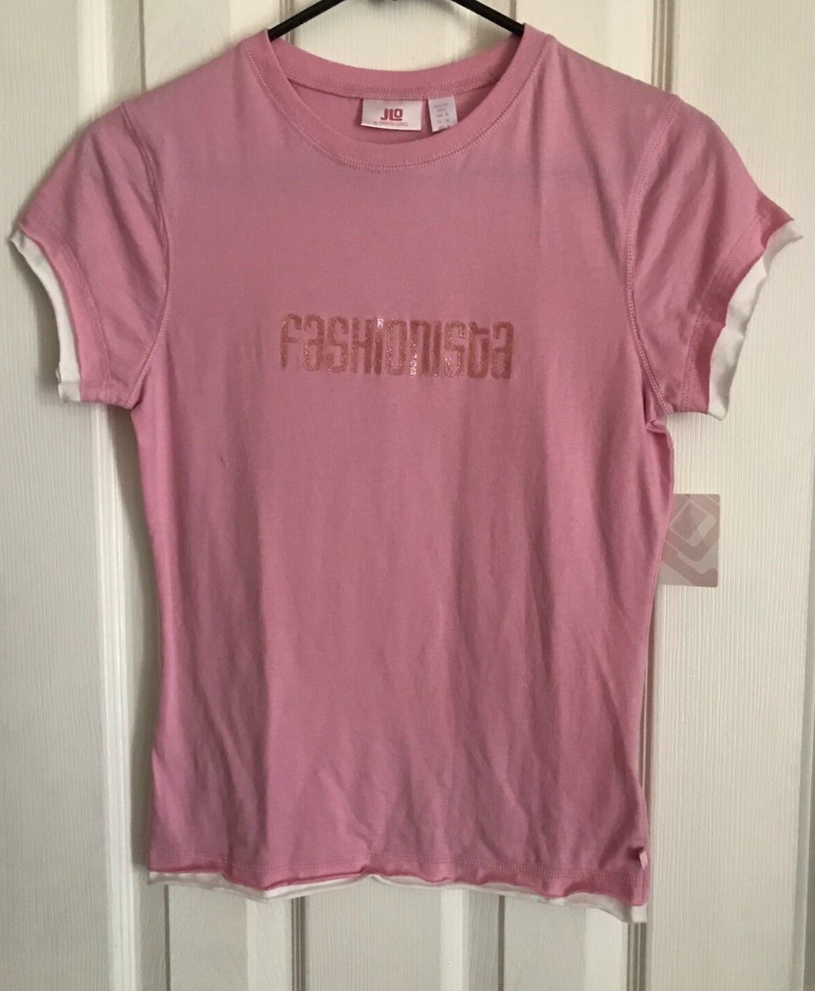 JLO J-LO J LO T-SHIRT TOP PETAL PINK SZ M FASHIONISTA NWT