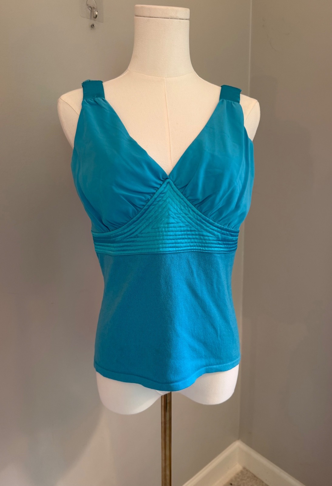 Dolce Cabo Tank Top Blouse Blue Green Size M