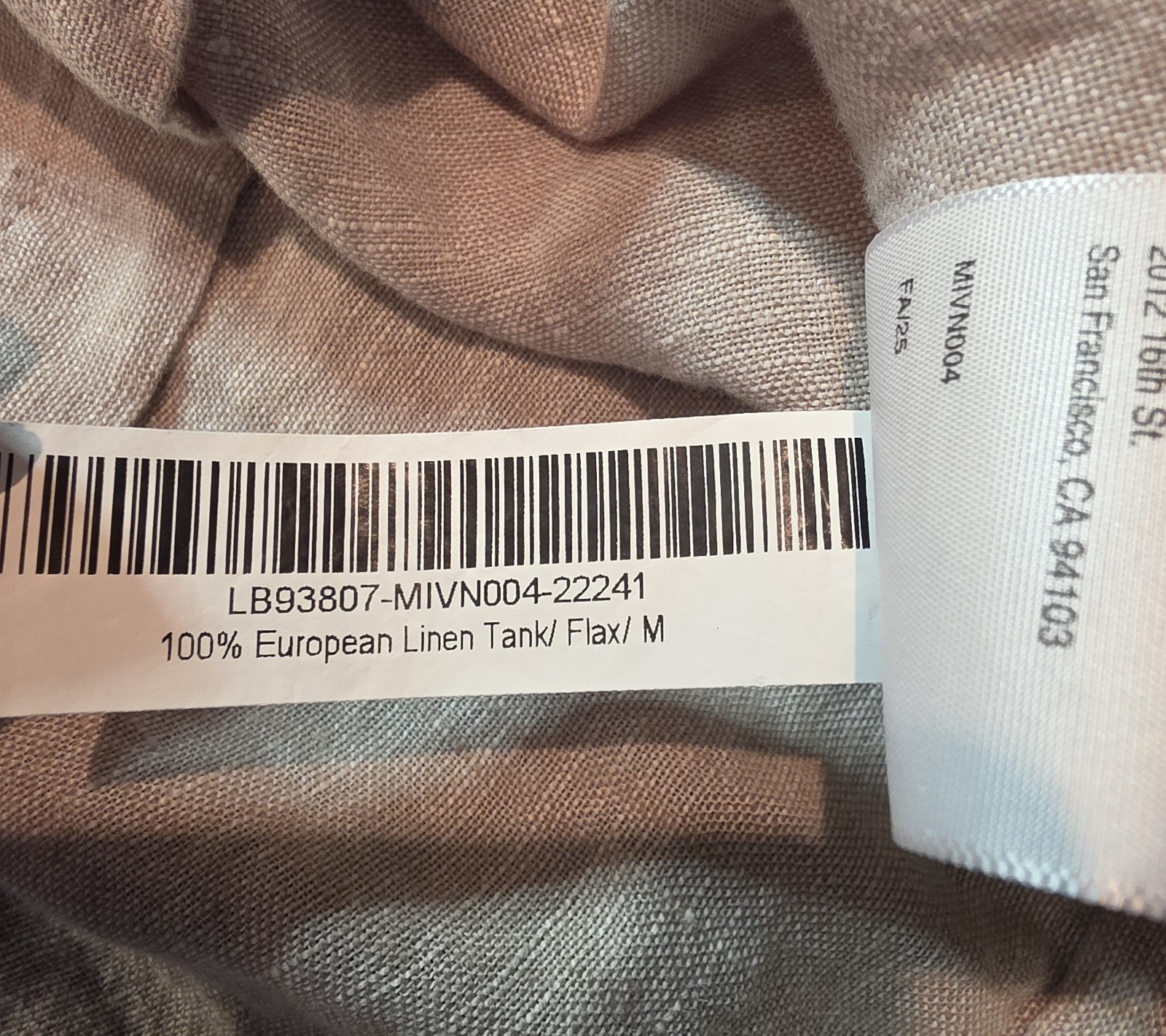 Quince Women’s Flax European Linen Tank Button Keyhole Neck Sz M Classic Preppy